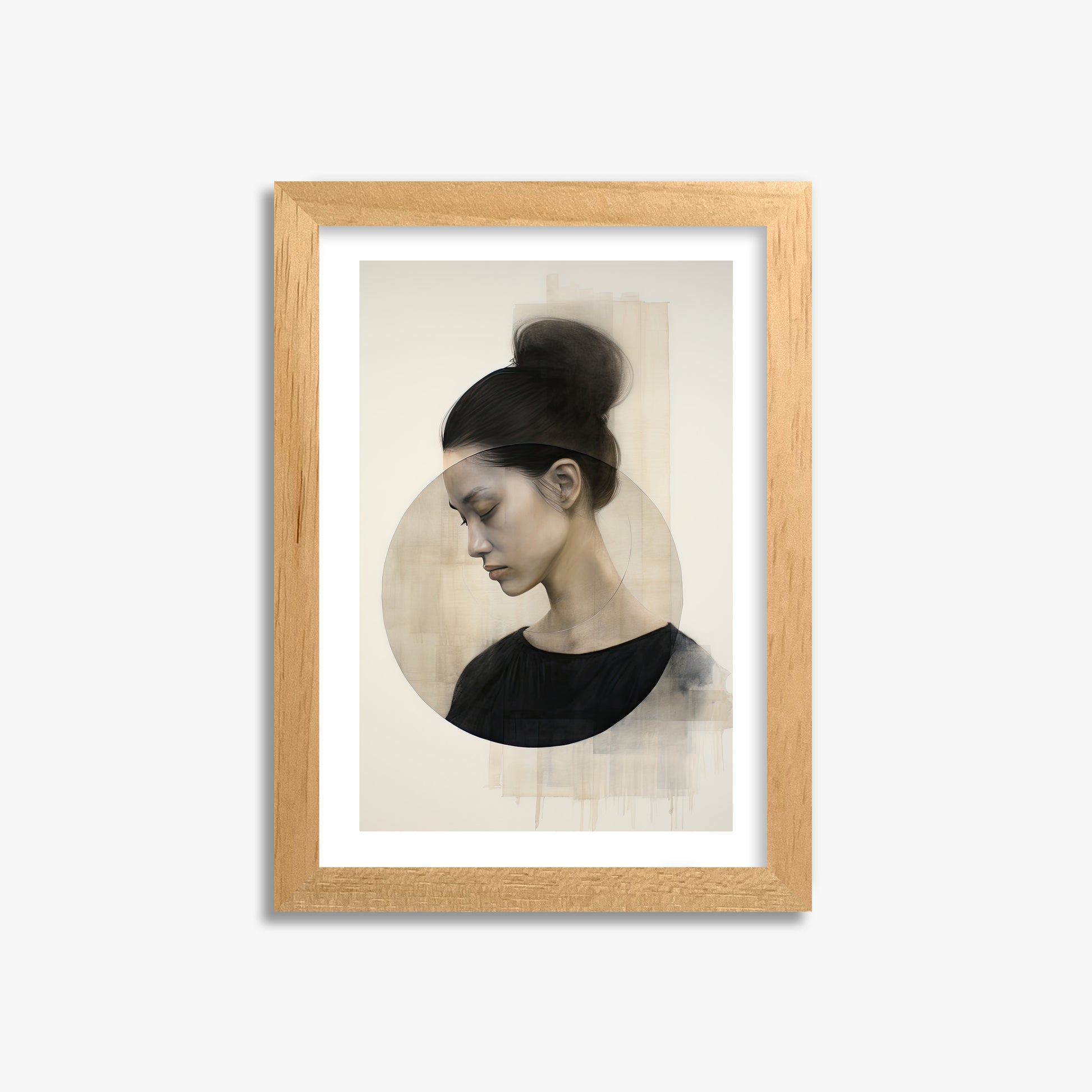 Serene Contemplation, 21x30cm Oak Framed Art Reproduction