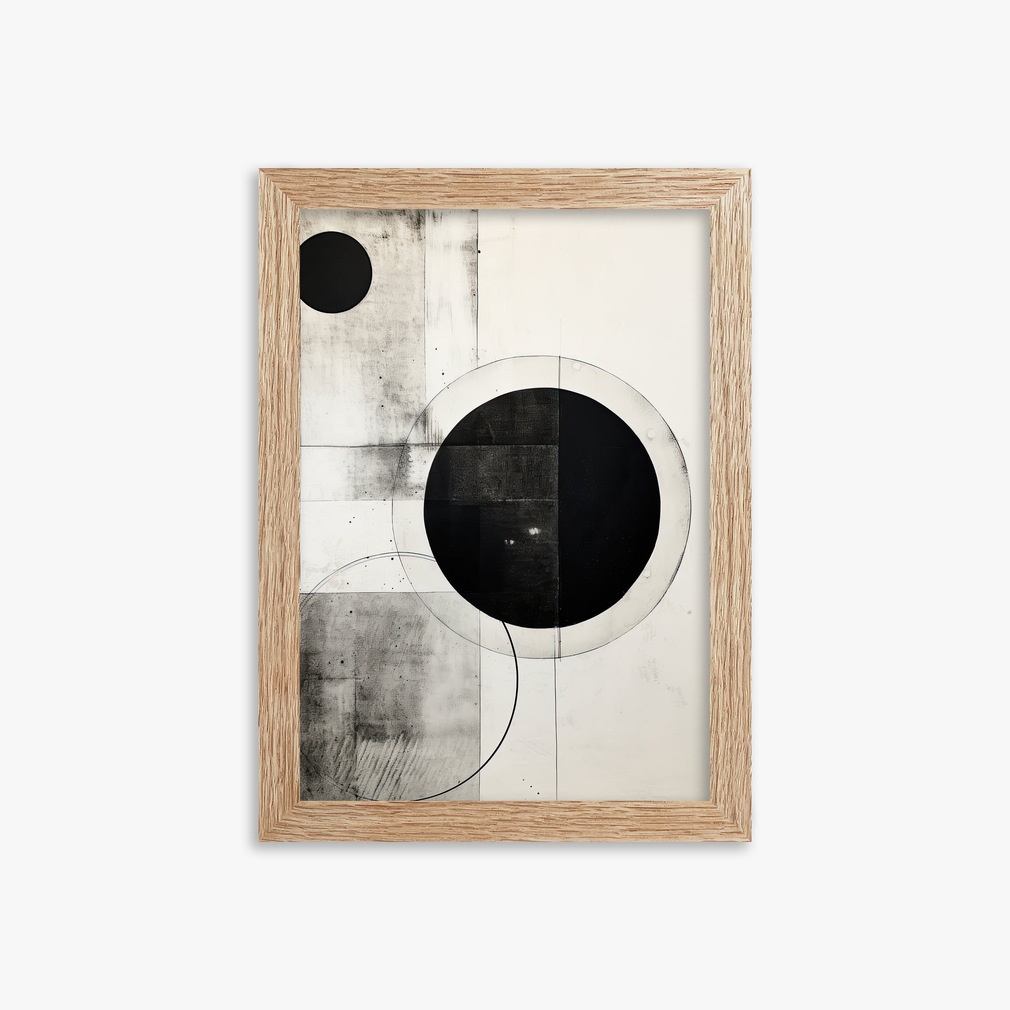 Eclipse Geometry, 21x30cm Framed Art Reproduction With Raw Oak Frame