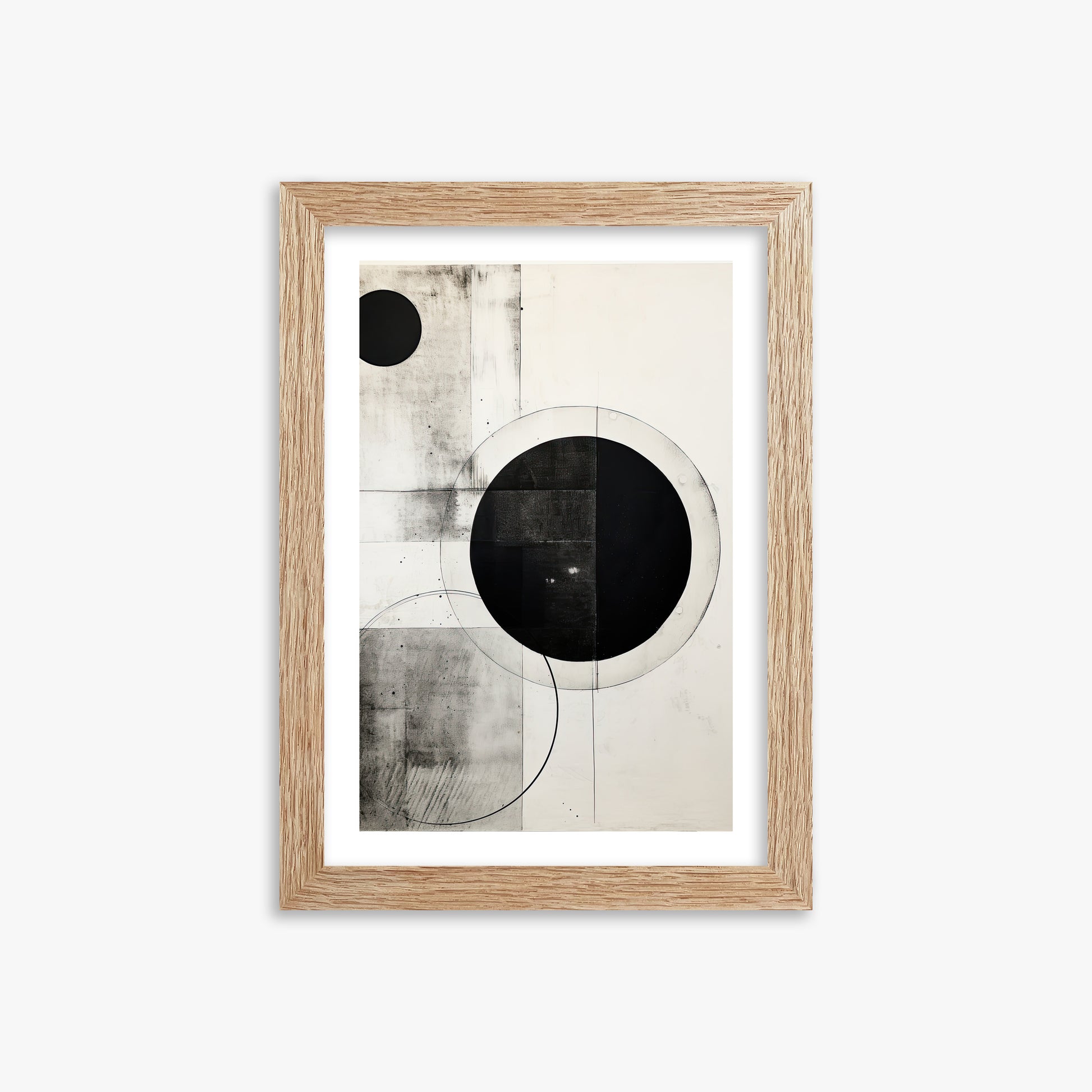 Eclipse Geometry, 21x30cm Framed Art Reproduction With Raw Oak Frame