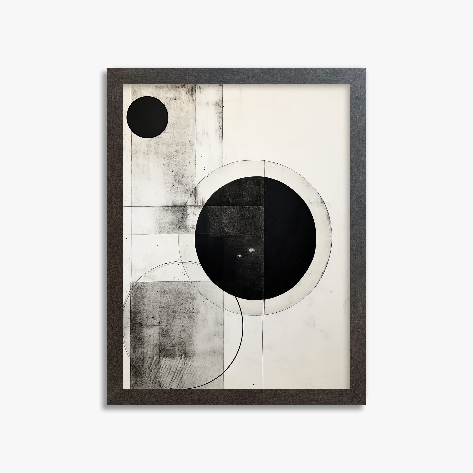 Eclipse Geometry, 30x40cm Framed Art Reproduction With Espresso Frame