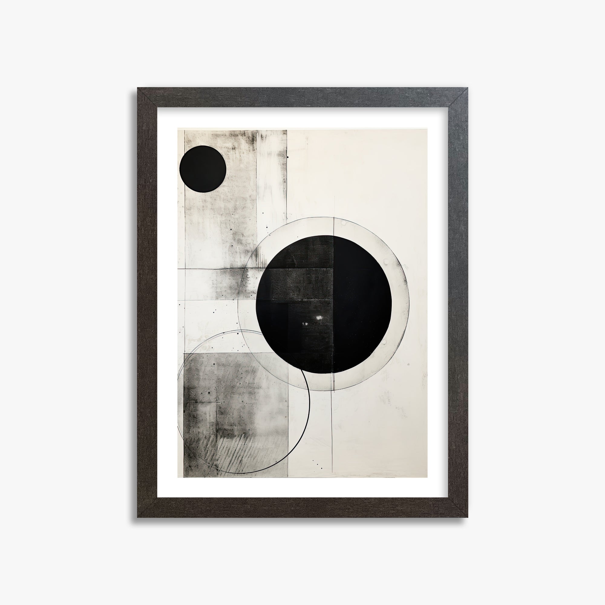 Eclipse Geometry, 30x40cm Framed Art Reproduction With Espresso Frame