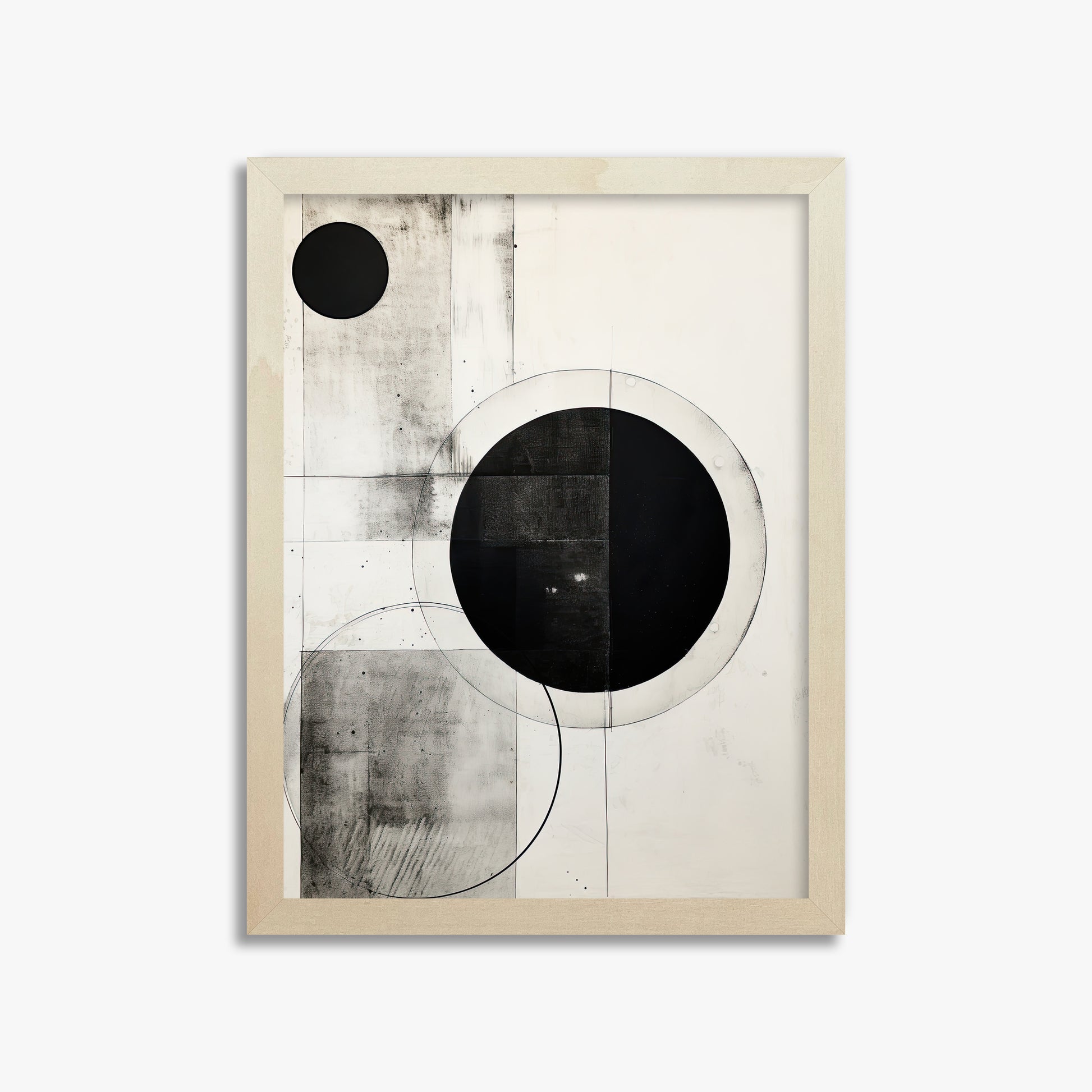 Eclipse Geometry, 30x40cm Framed Art Reproduction With Lime Wood Frame