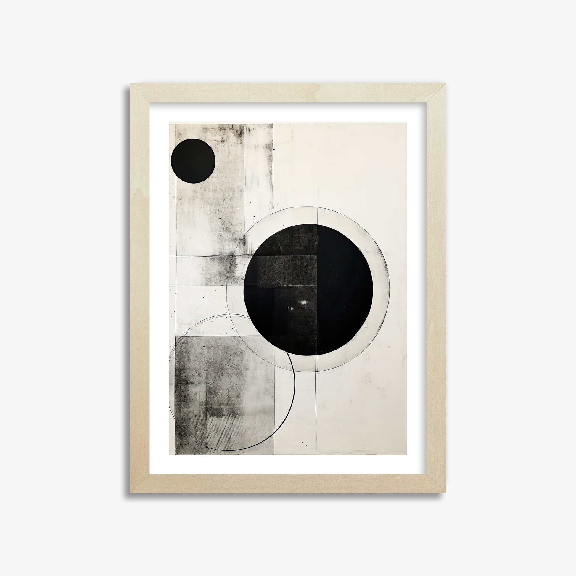 Eclipse Geometry, 30x40cm Framed Art Reproduction With Lime Wood Frame