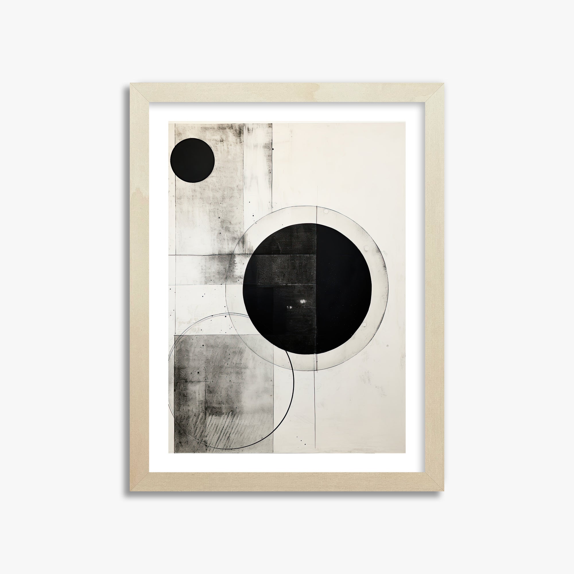 Eclipse Geometry, 30x40cm Framed Art Reproduction With Lime Wood Frame