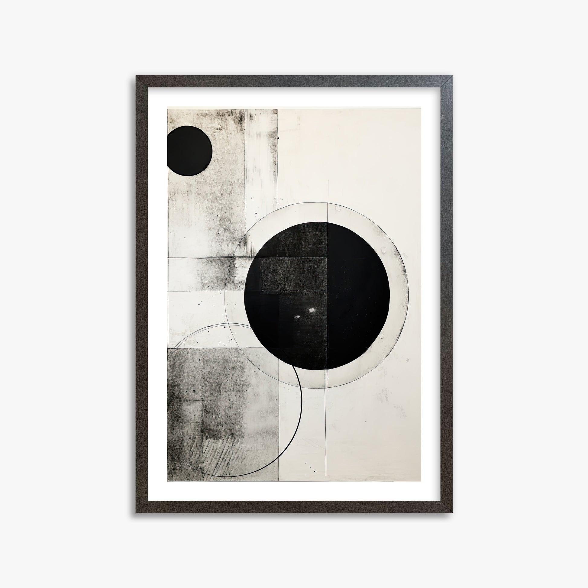 Eclipse Geometry, 50x70cm Framed Art Reproduction With Espresso Frame