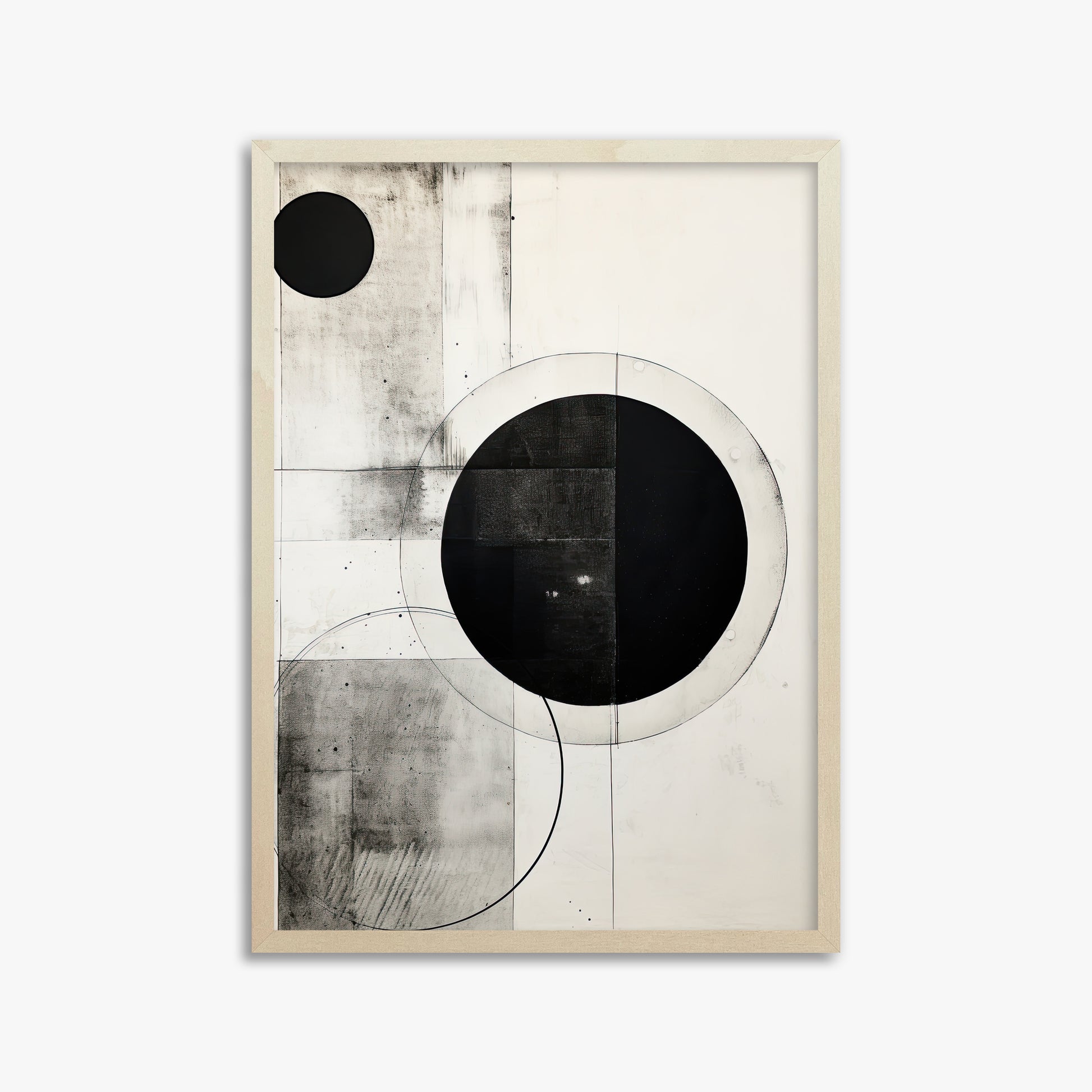 Eclipse Geometry, 50x70cm Framed Art Reproduction With Lime Wood Frame