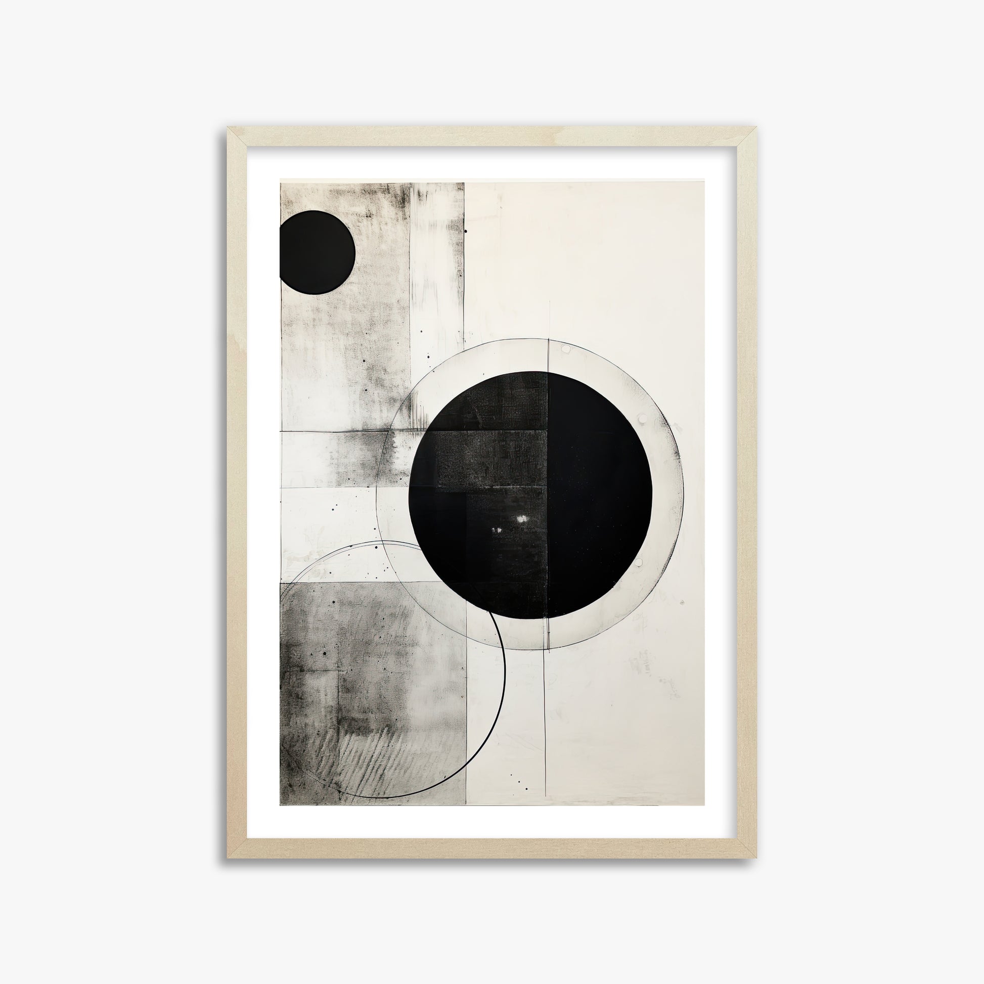 Eclipse Geometry, 50x70cm Framed Art Reproduction With Lime Wood Frame