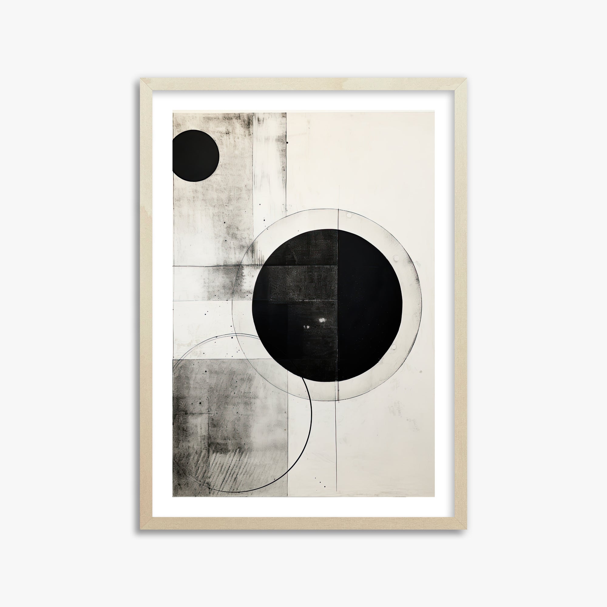 Eclipse Geometry, 50x70cm Framed Art Reproduction With Lime Wood Frame