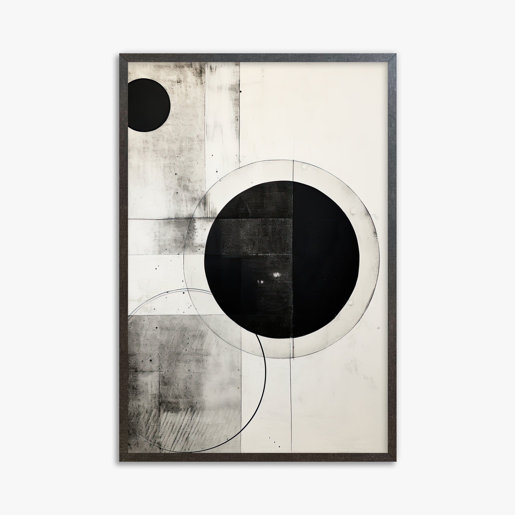 Eclipse Geometry, 61x91cm Framed Art Reproduction With Espresso Frame