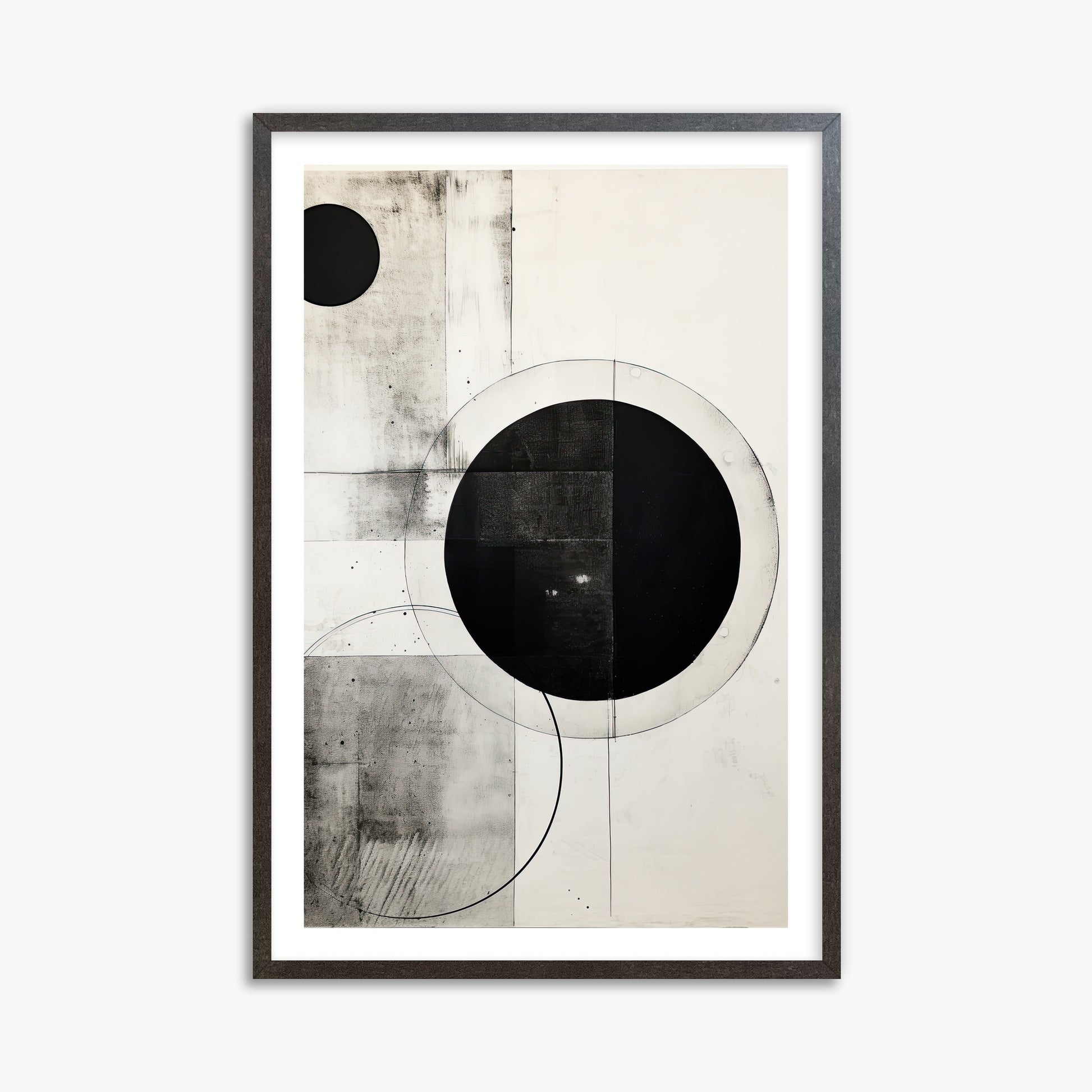 Eclipse Geometry, 61x91cm Framed Art Reproduction With Espresso Frame