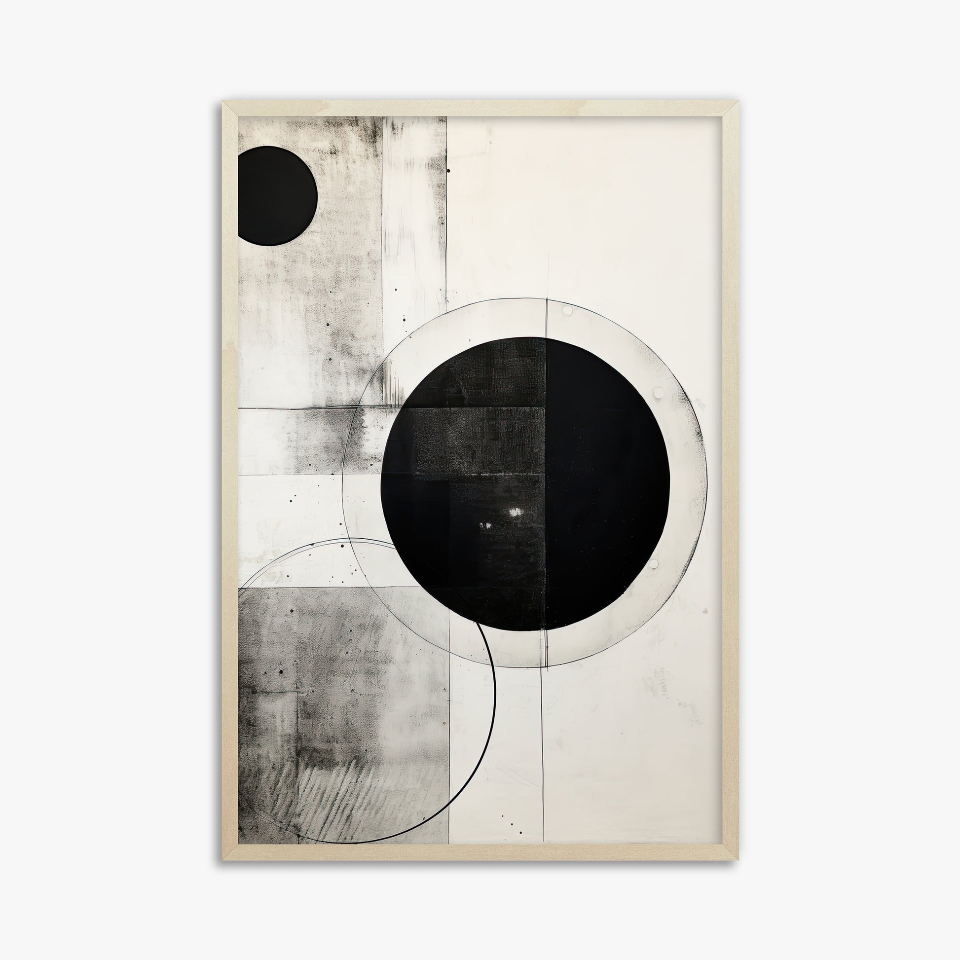 Eclipse Geometry, 61x91cm Framed Art Reproduction With Lime Wood Frame