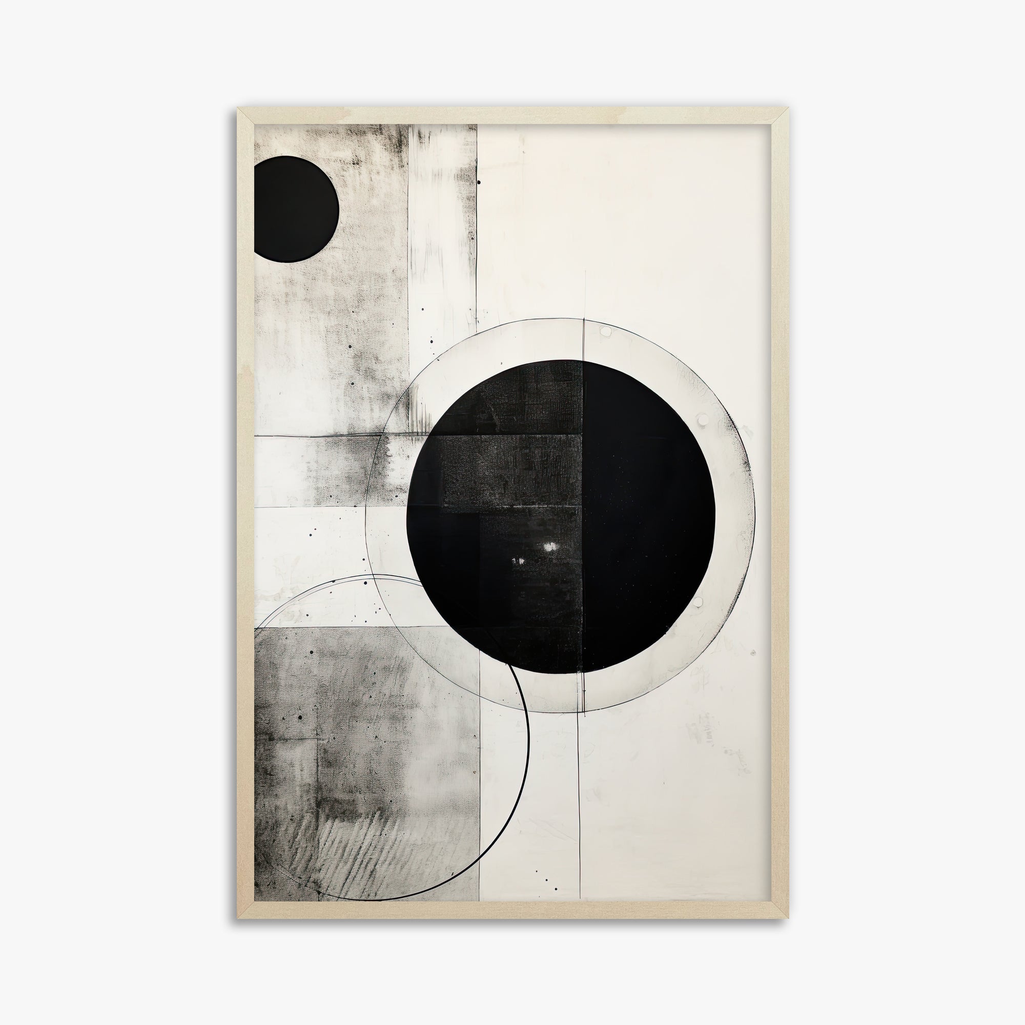 Eclipse Geometry, 61x91cm Framed Art Reproduction With Lime Wood Frame