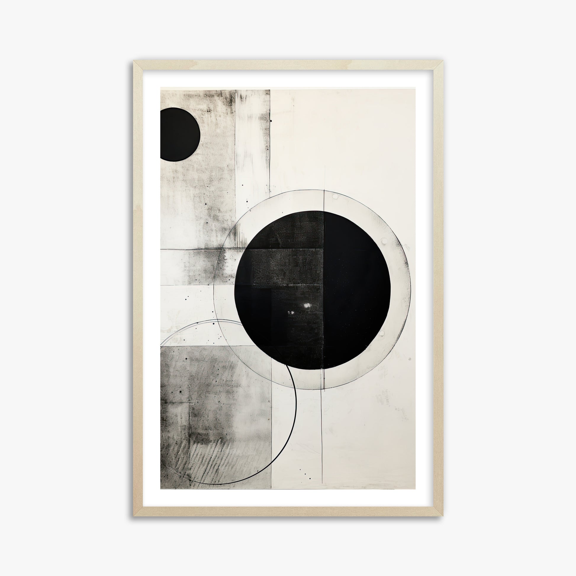 Eclipse Geometry, 61x91cm Framed Art Reproduction With Lime Wood Frame