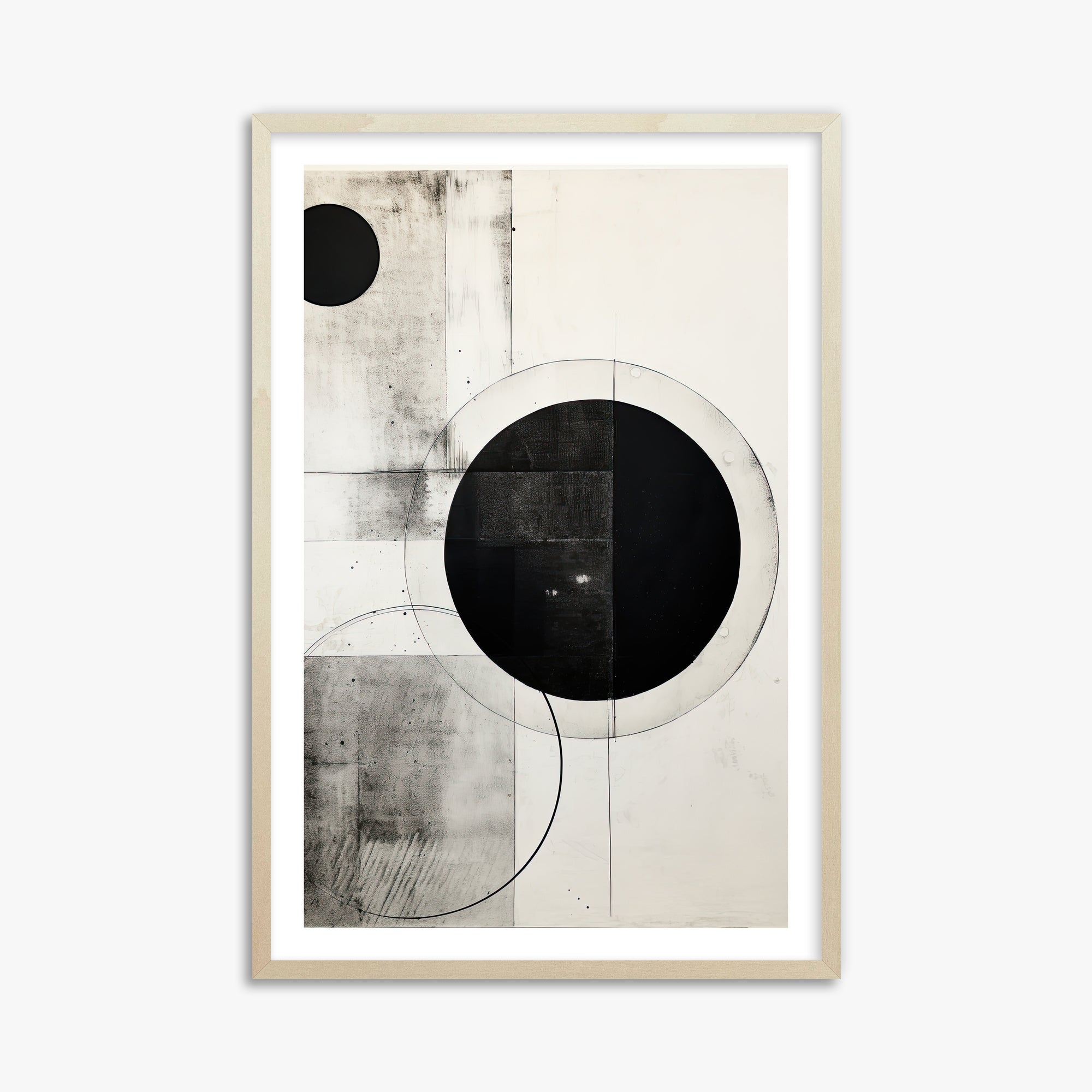 Eclipse Geometry, 61x91cm Framed Art Reproduction With Lime Wood Frame