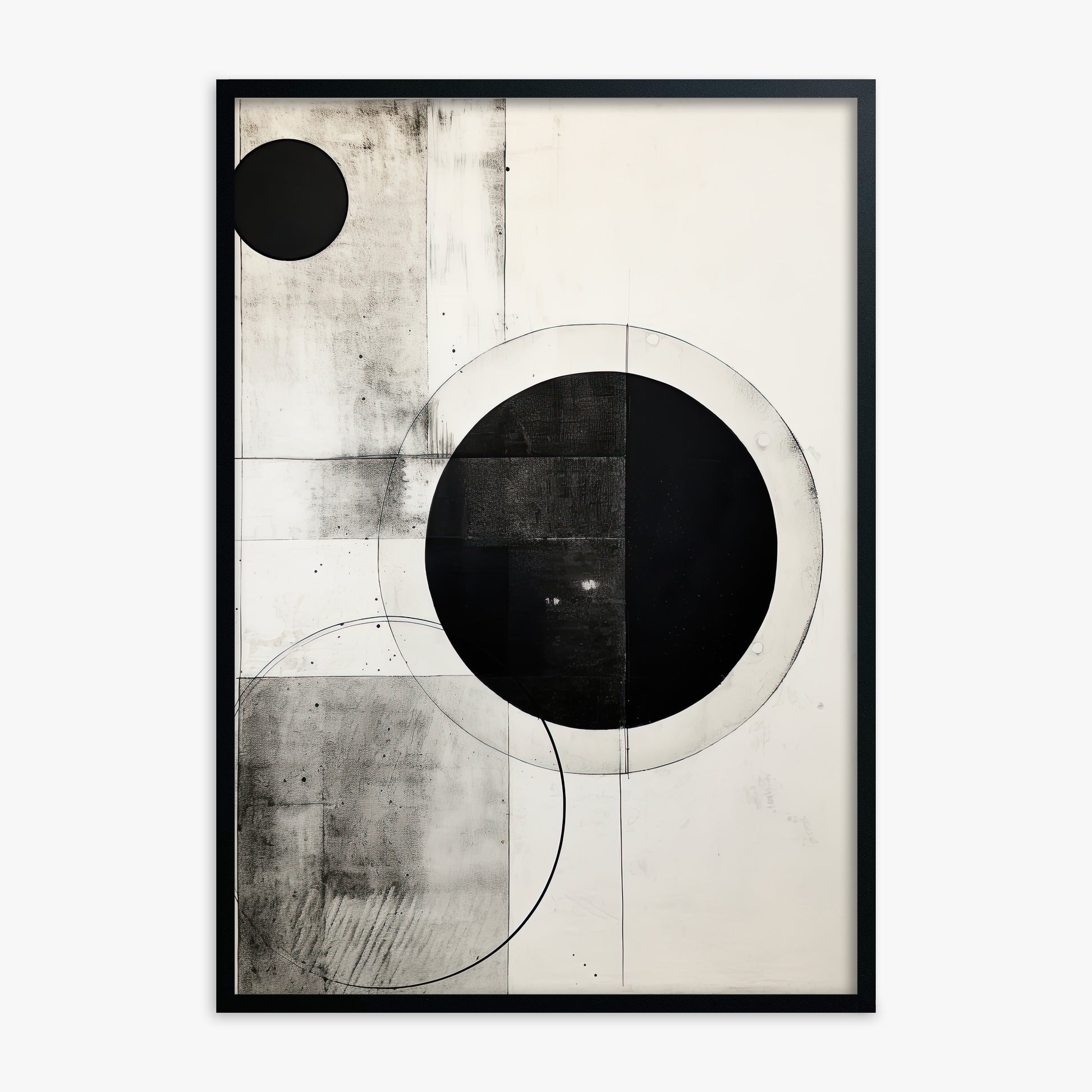 Eclipse Geometry, Black Framed Poster With Black Frame