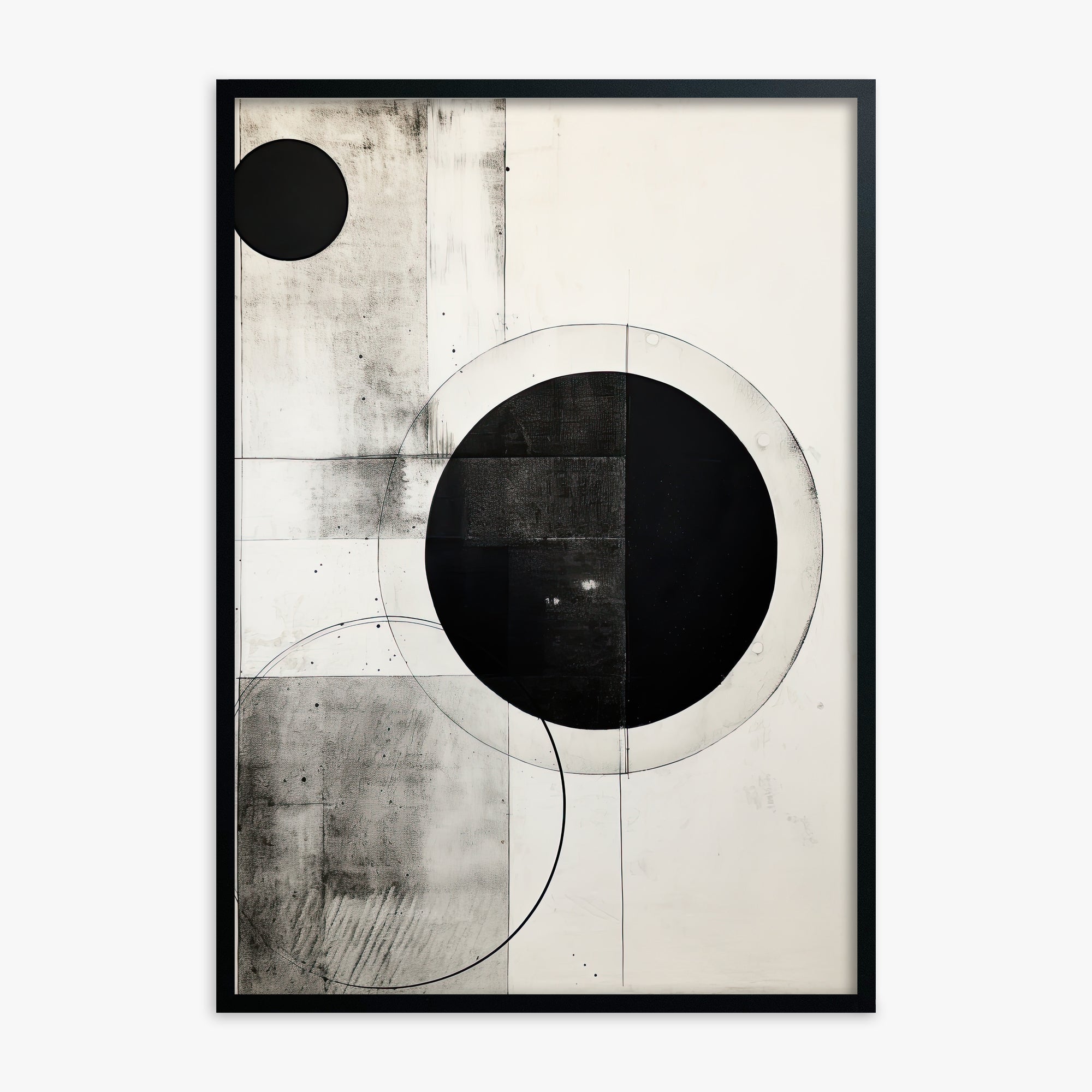 Eclipse Geometry, Black Framed Poster With Black Frame