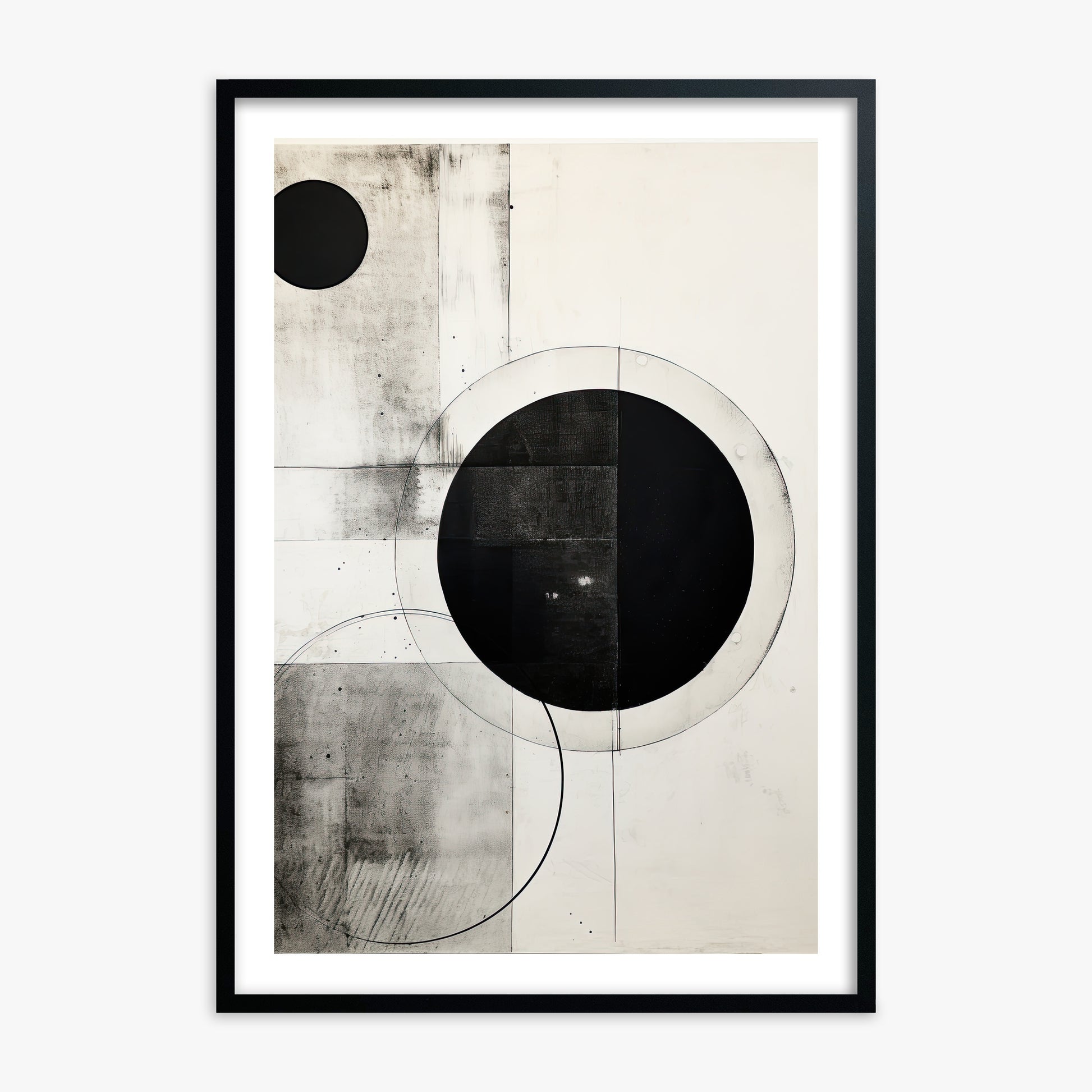 Eclipse Geometry, Black Framed Poster With Black Frame