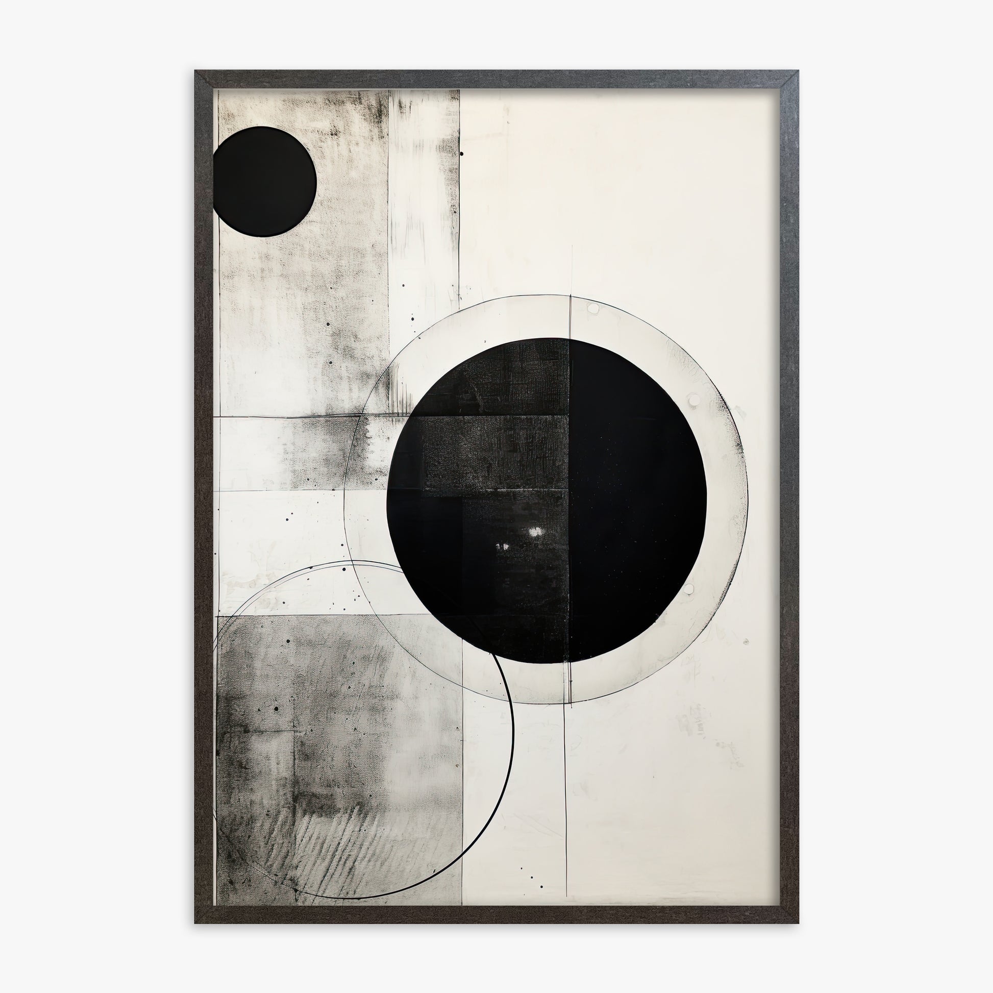 Eclipse Geometry, 70x100cm Framed Art Reproduction With Espresso Frame