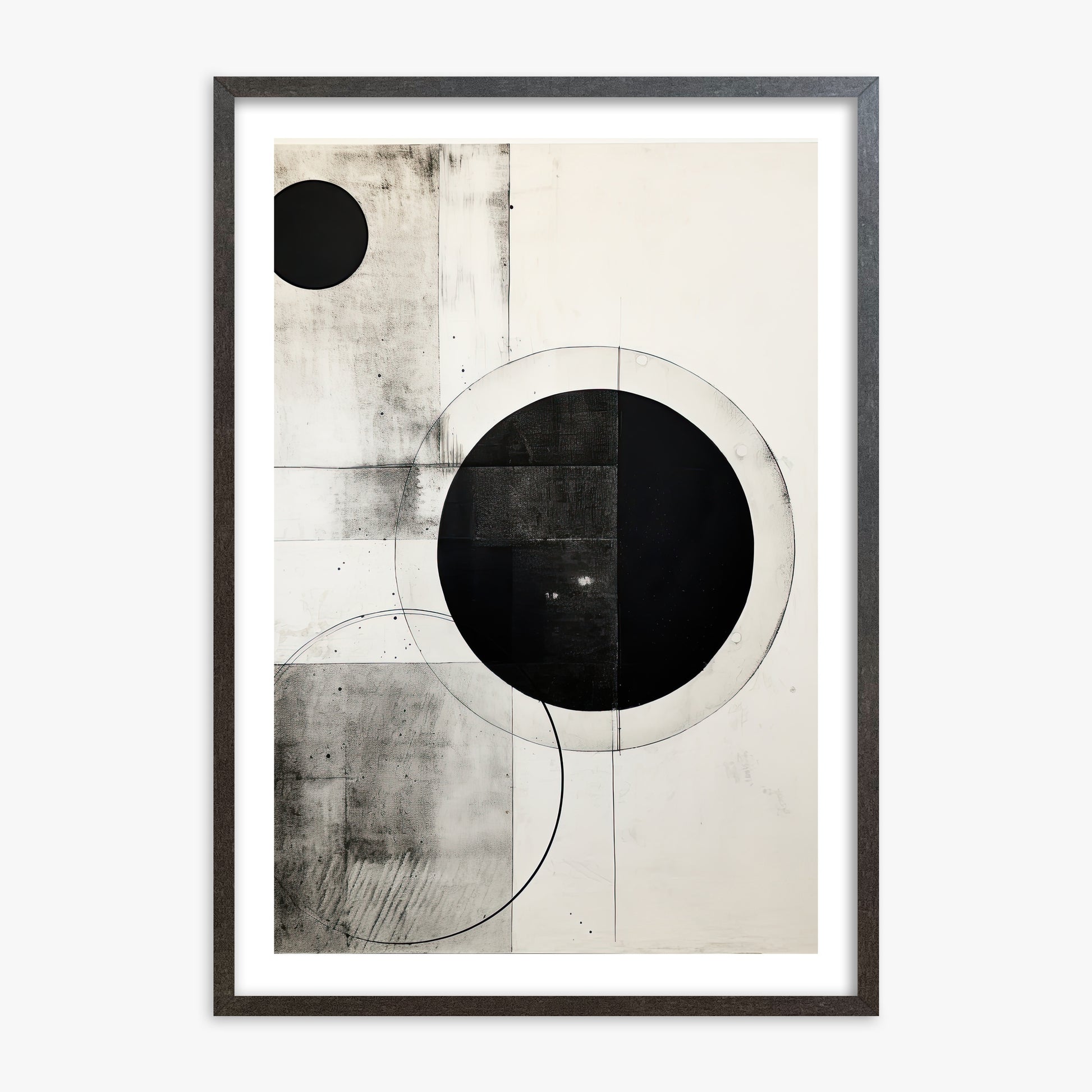 Eclipse Geometry, 70x100cm Framed Art Reproduction With Espresso Frame