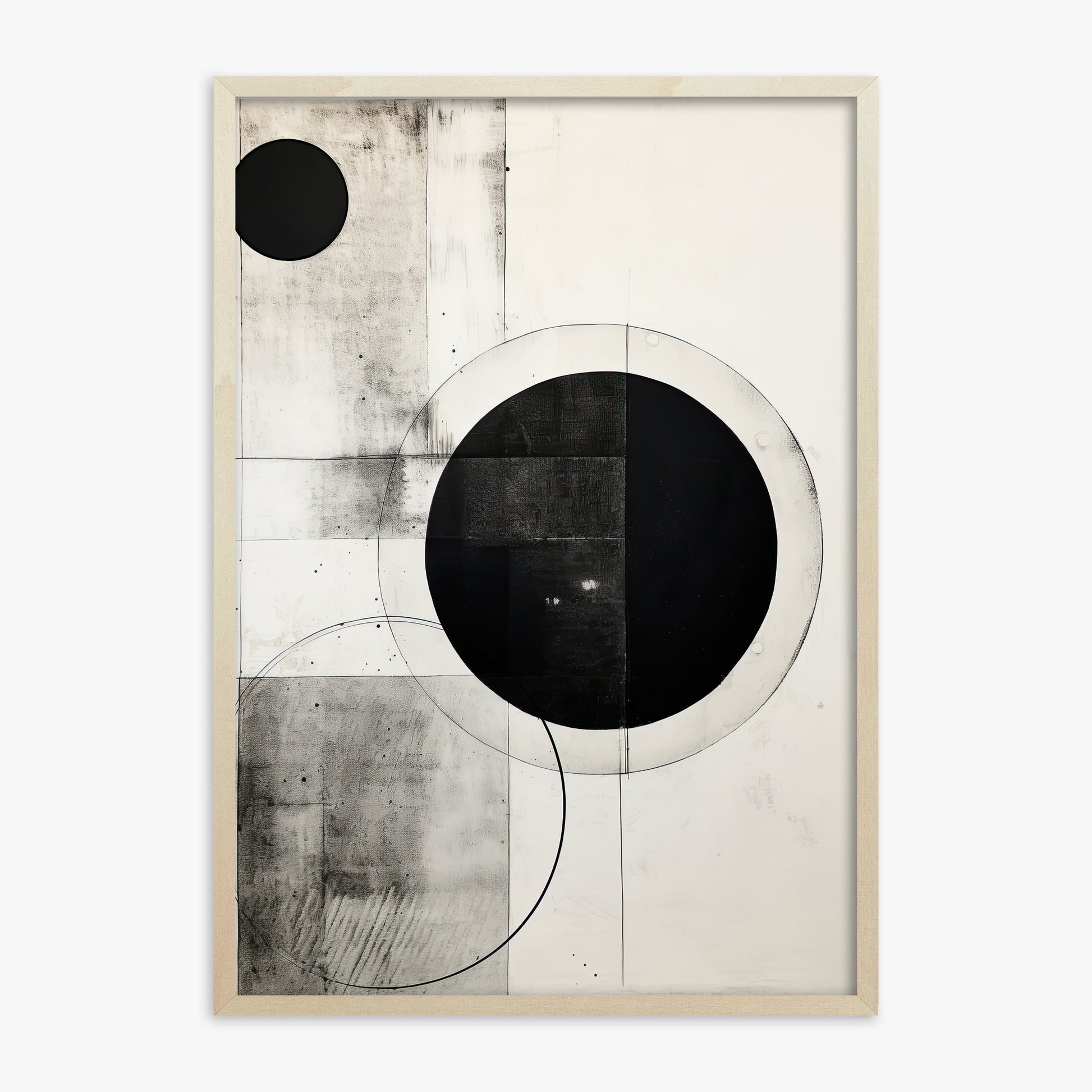 Eclipse Geometry, 70x100cm Framed Art Reproduction With Lime Wood Frame