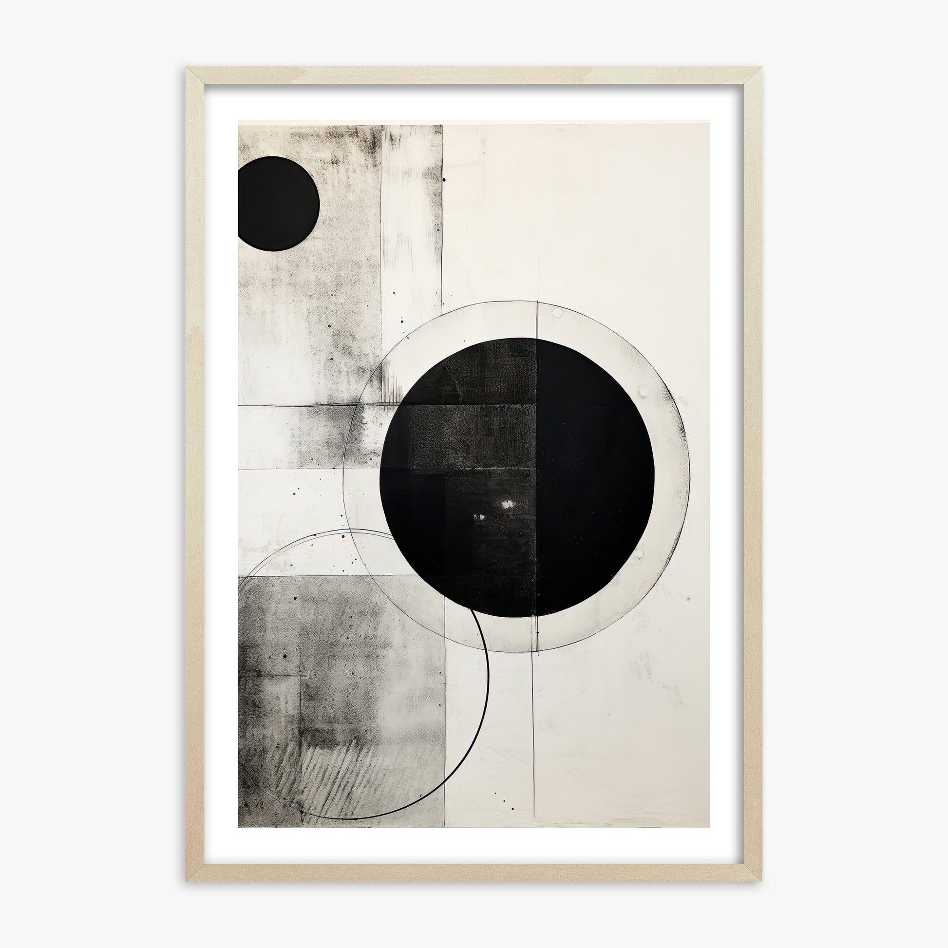 Eclipse Geometry, 70x100cm Framed Art Reproduction With Lime Wood Frame