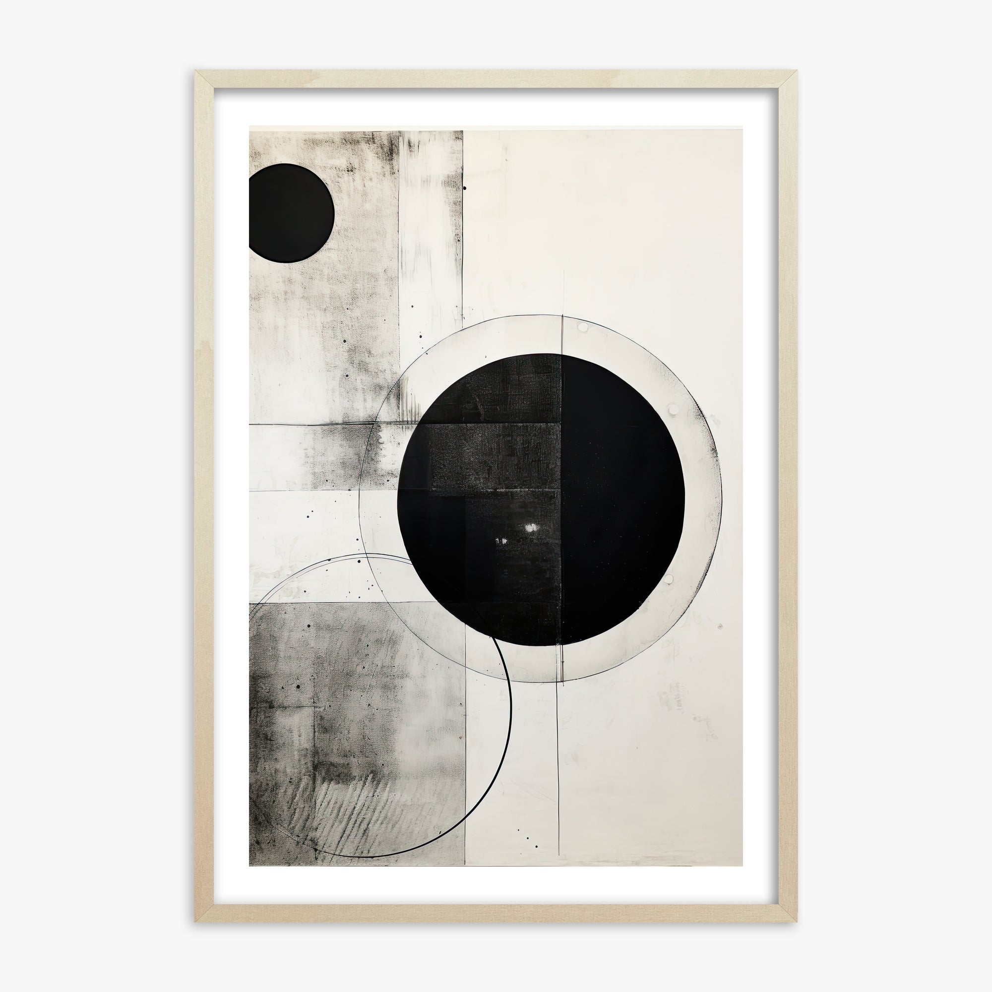 Eclipse Geometry, 70x100cm Framed Art Reproduction With Lime Wood Frame