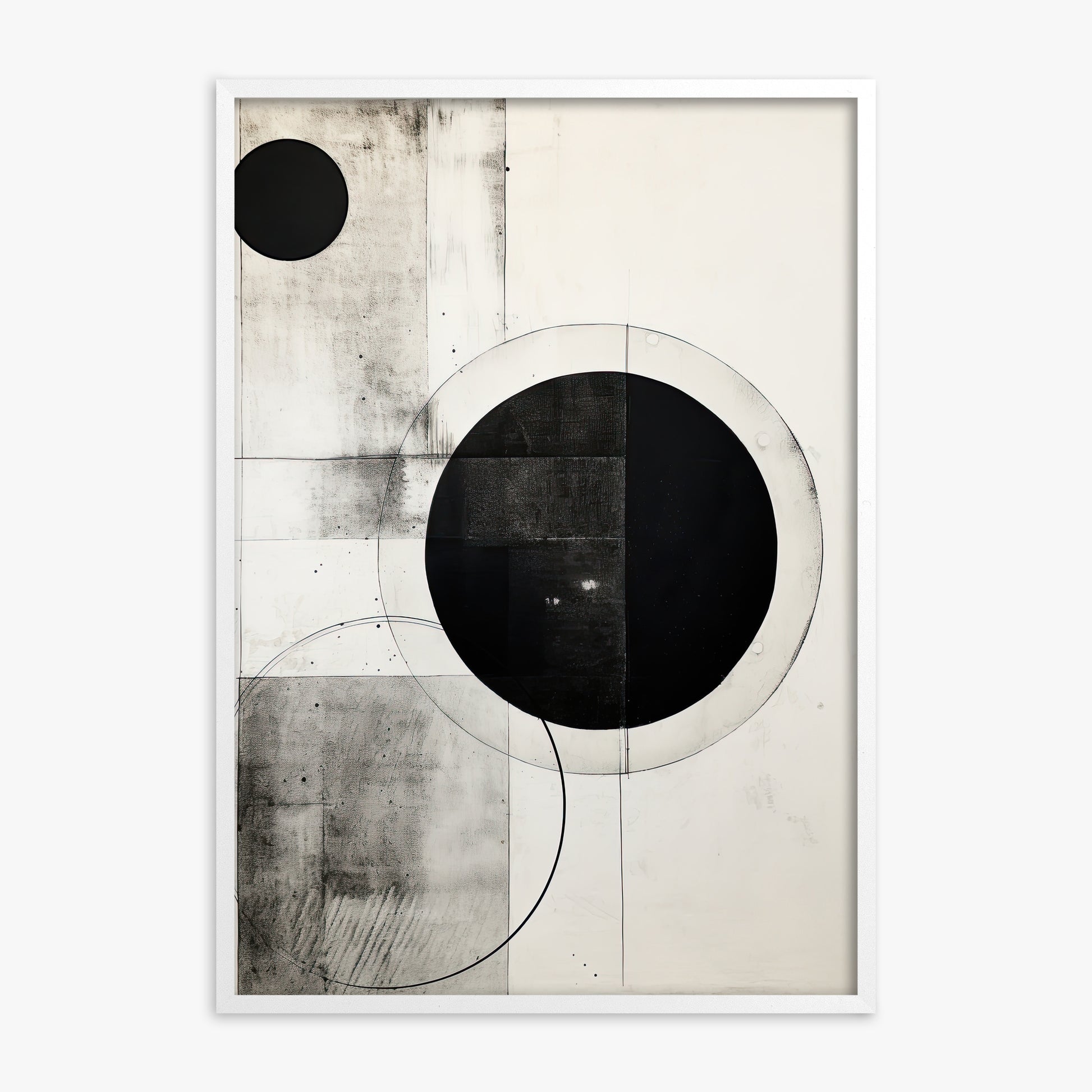 Eclipse Geometry, White Framed Poster With White Frame