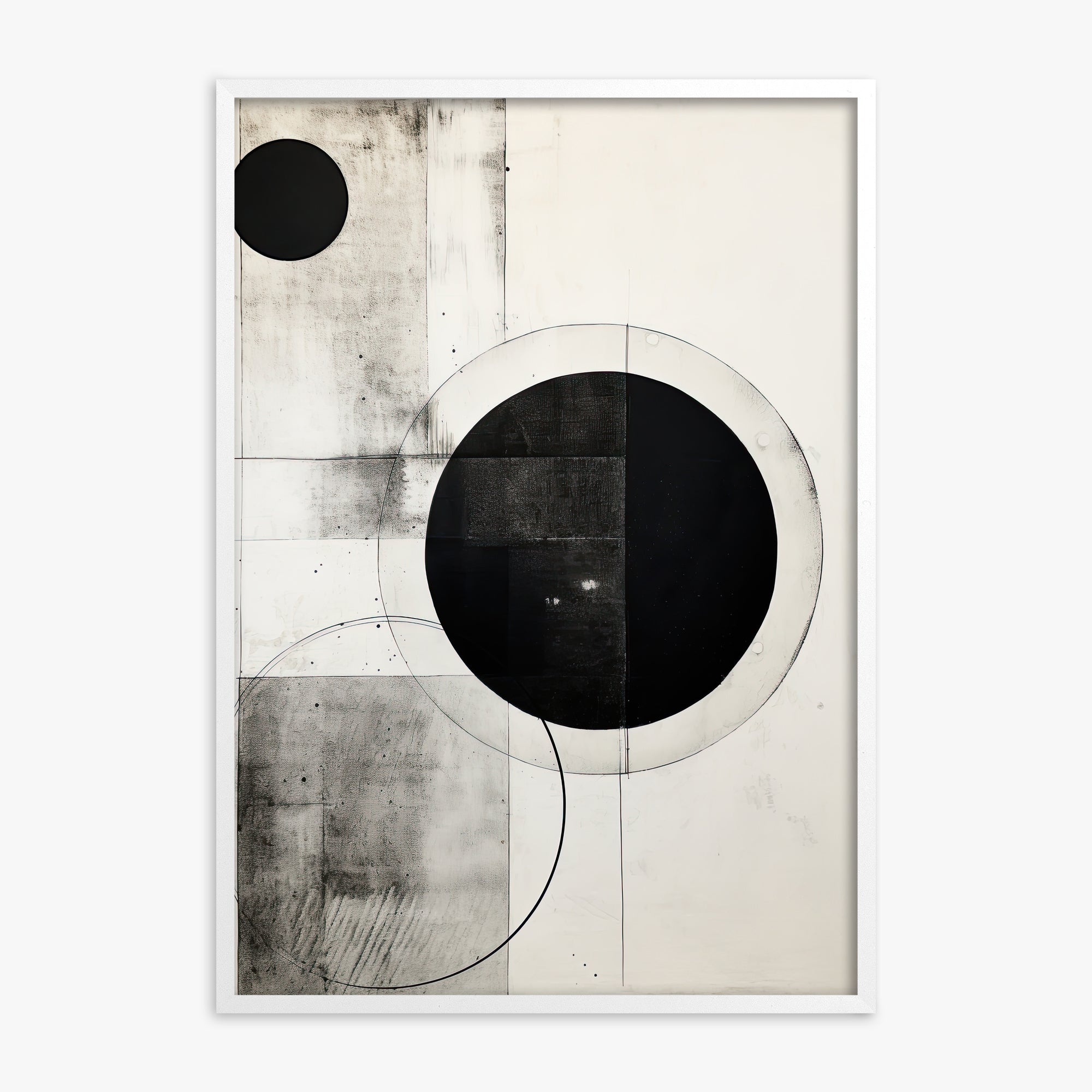 Eclipse Geometry, White Framed Poster With White Frame
