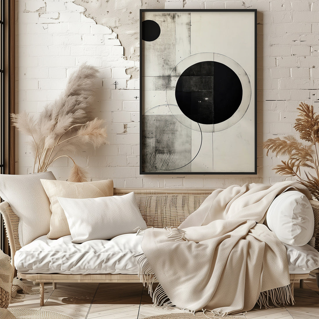 Eclipse Geometry, 50x70cm Framed Poster With Black Frame