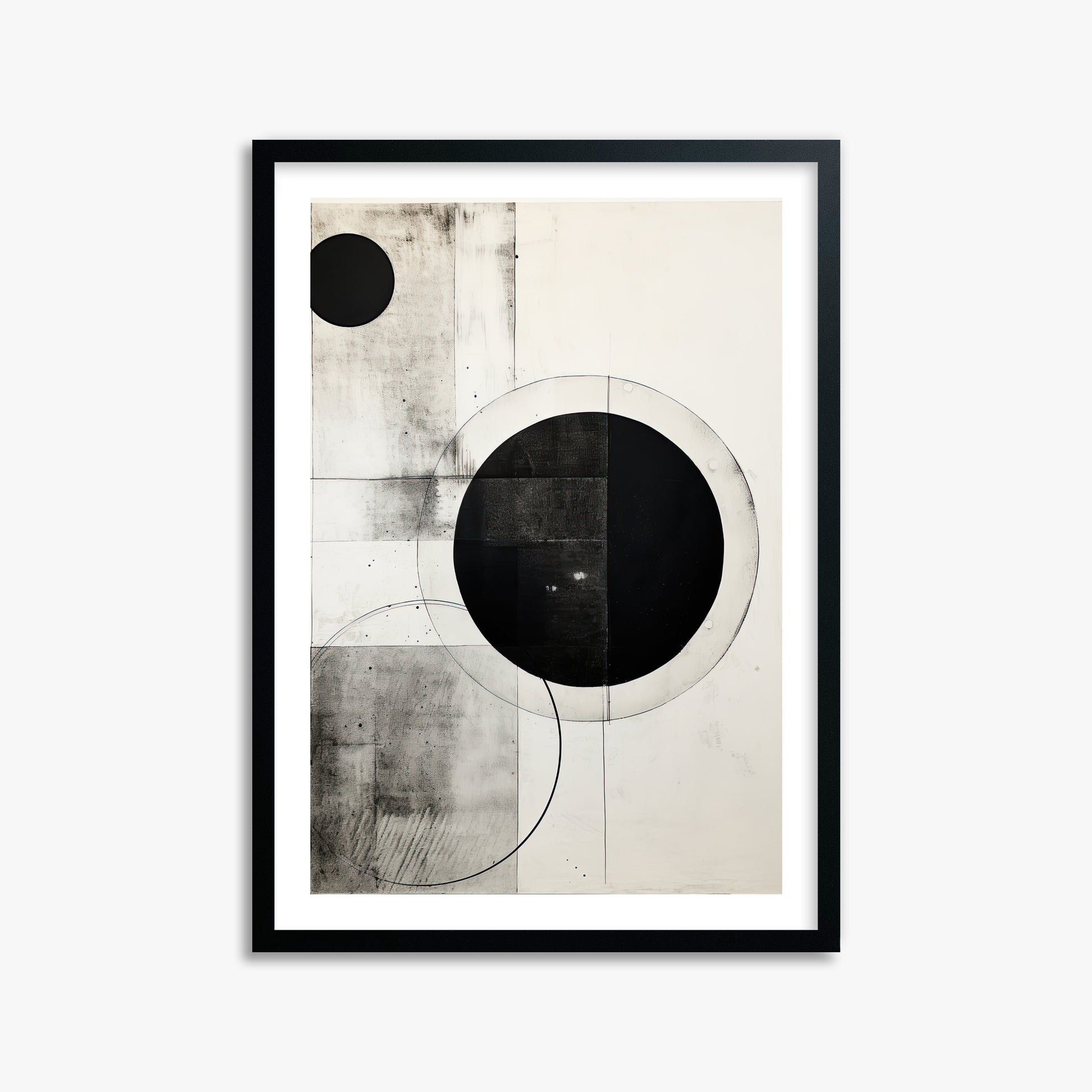 Eclipse Geometry, 50x70cm Black Framed Art Reproduction