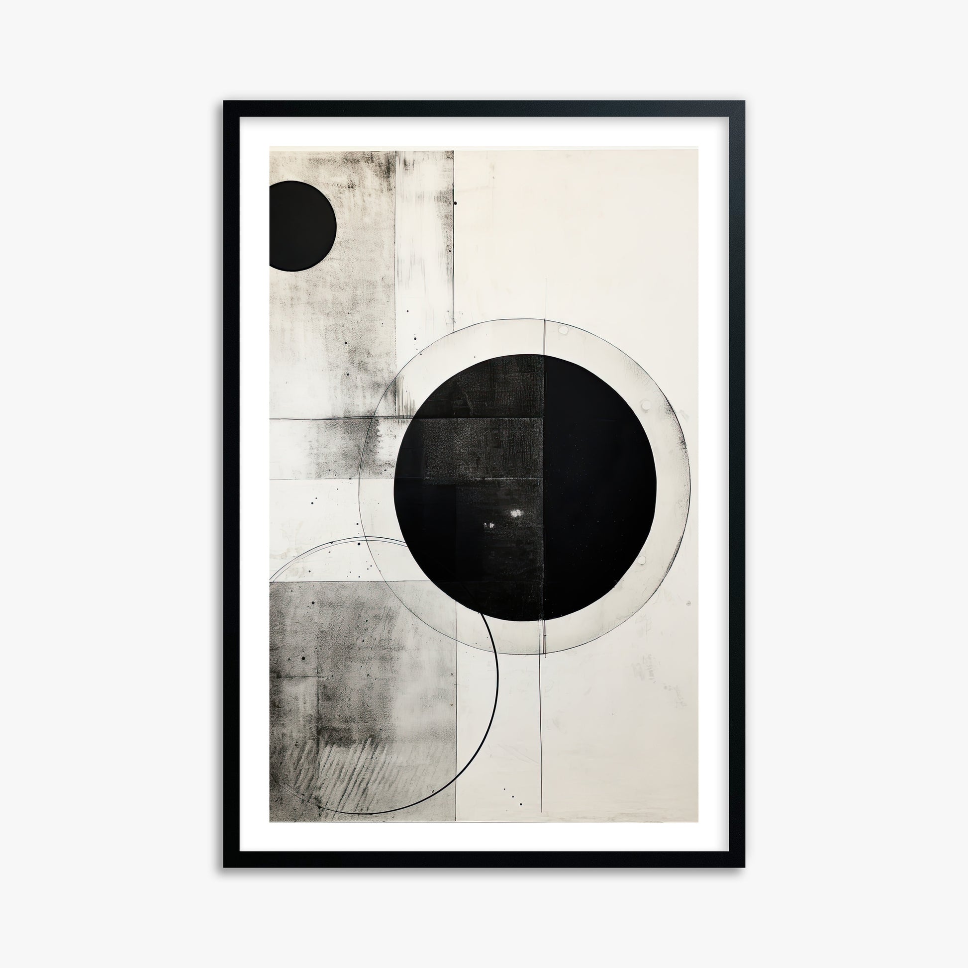 Eclipse Geometry, 61x91cm Black Framed Art Reproduction