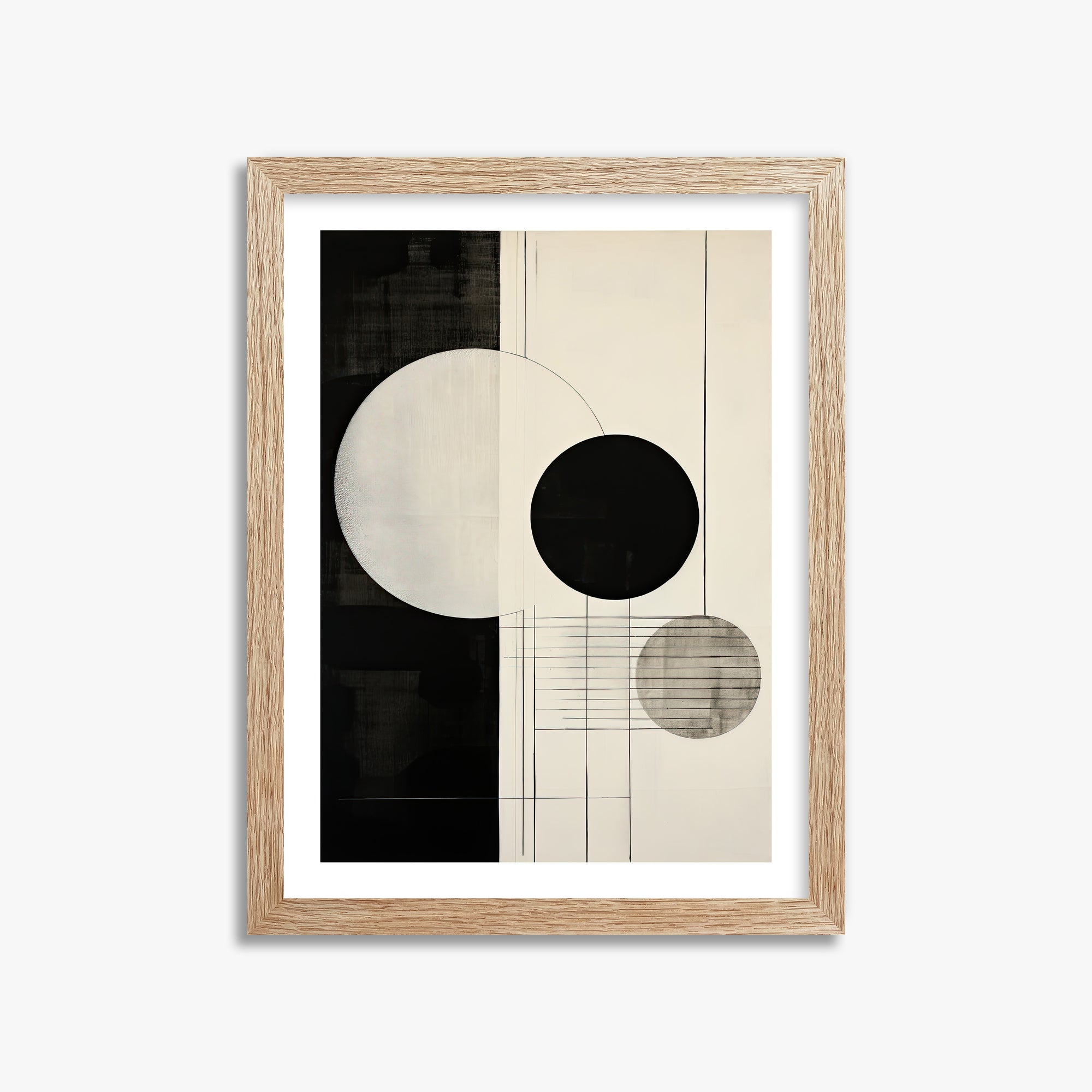 Tri-Phase Alignment, 30x40cm Framed Art Reproduction With Raw Oak Frame