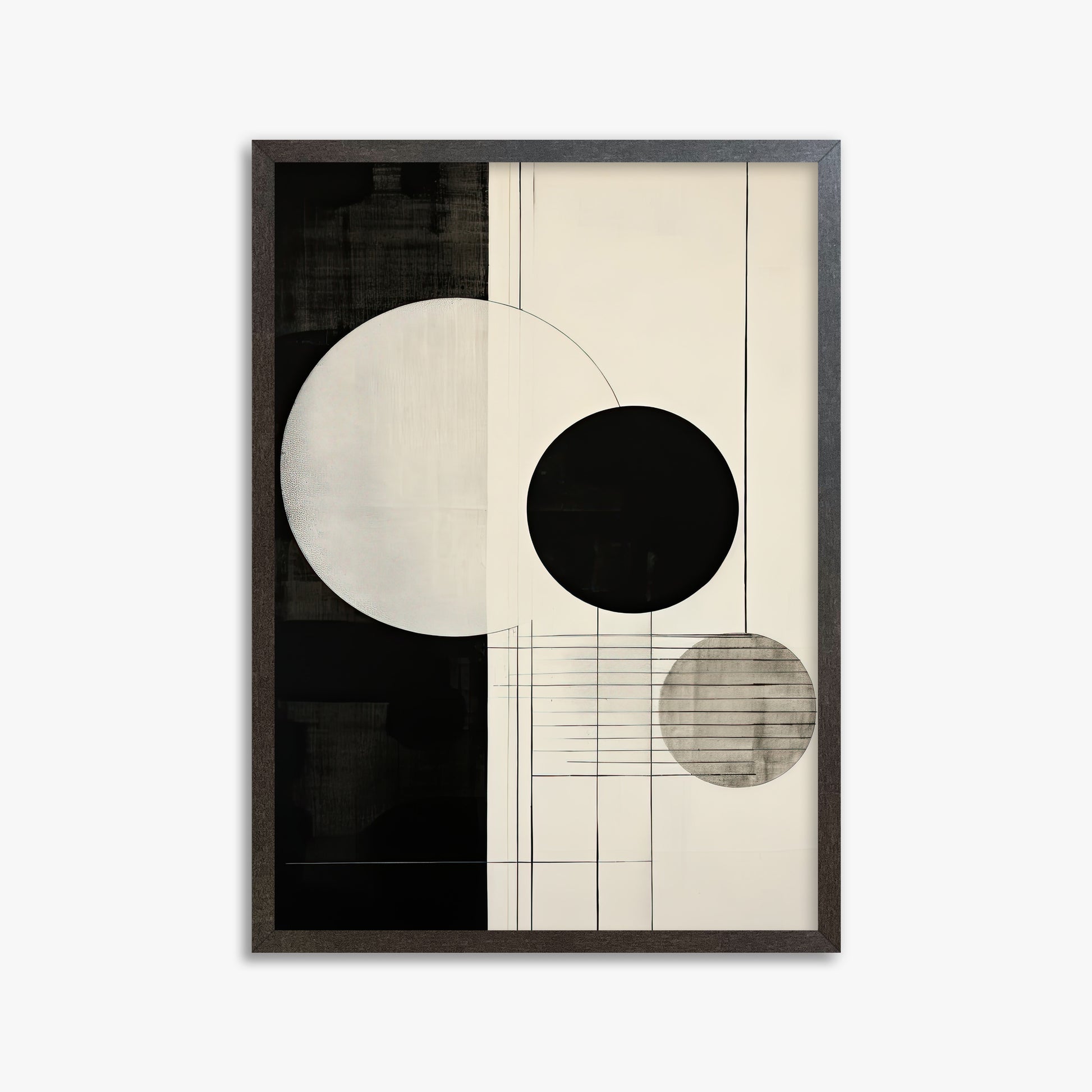 Tri-Phase Alignment, 50x70cm Framed Art Reproduction With Espresso Frame