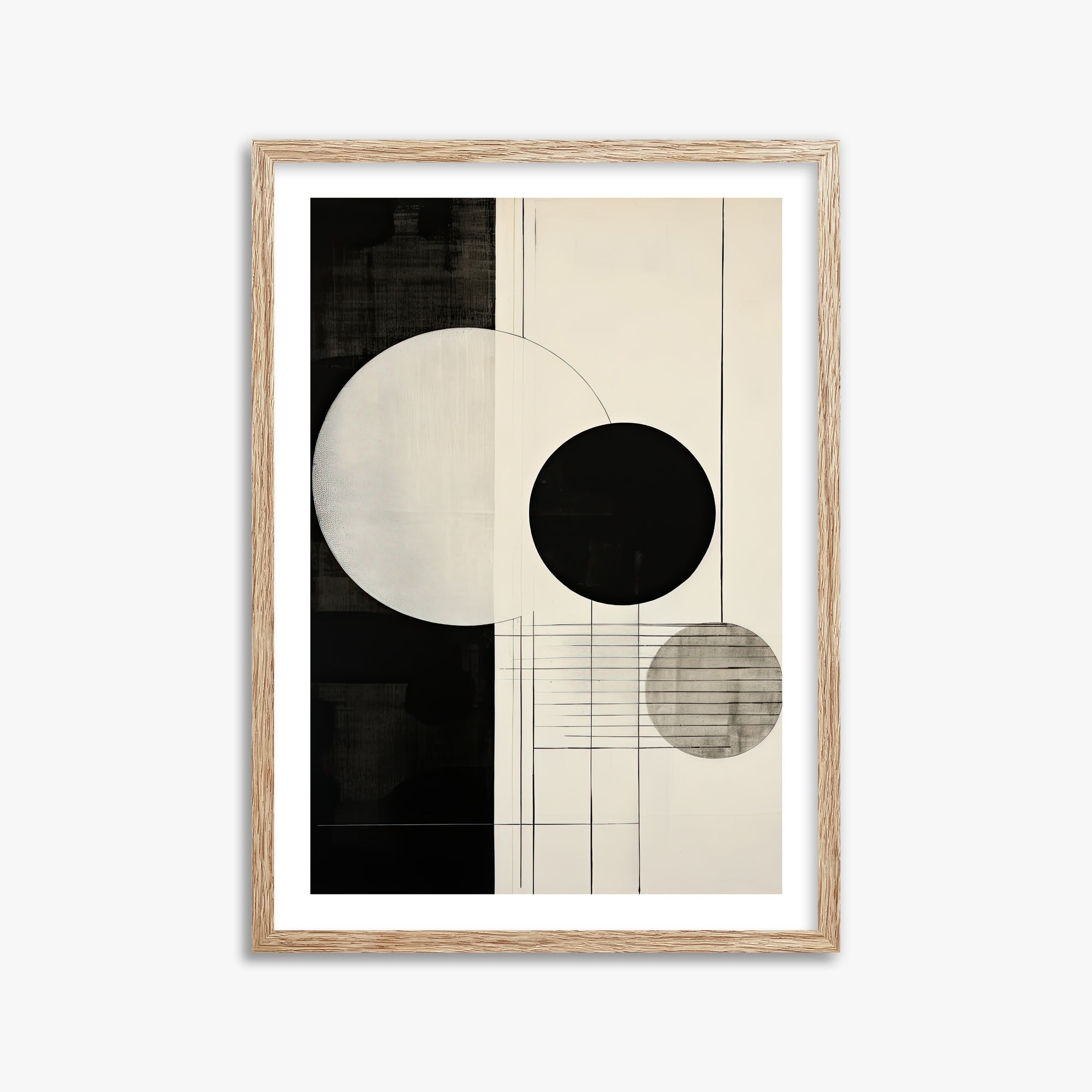 Tri-Phase Alignment, 50x70cm Framed Art Reproduction With Raw Oak Frame