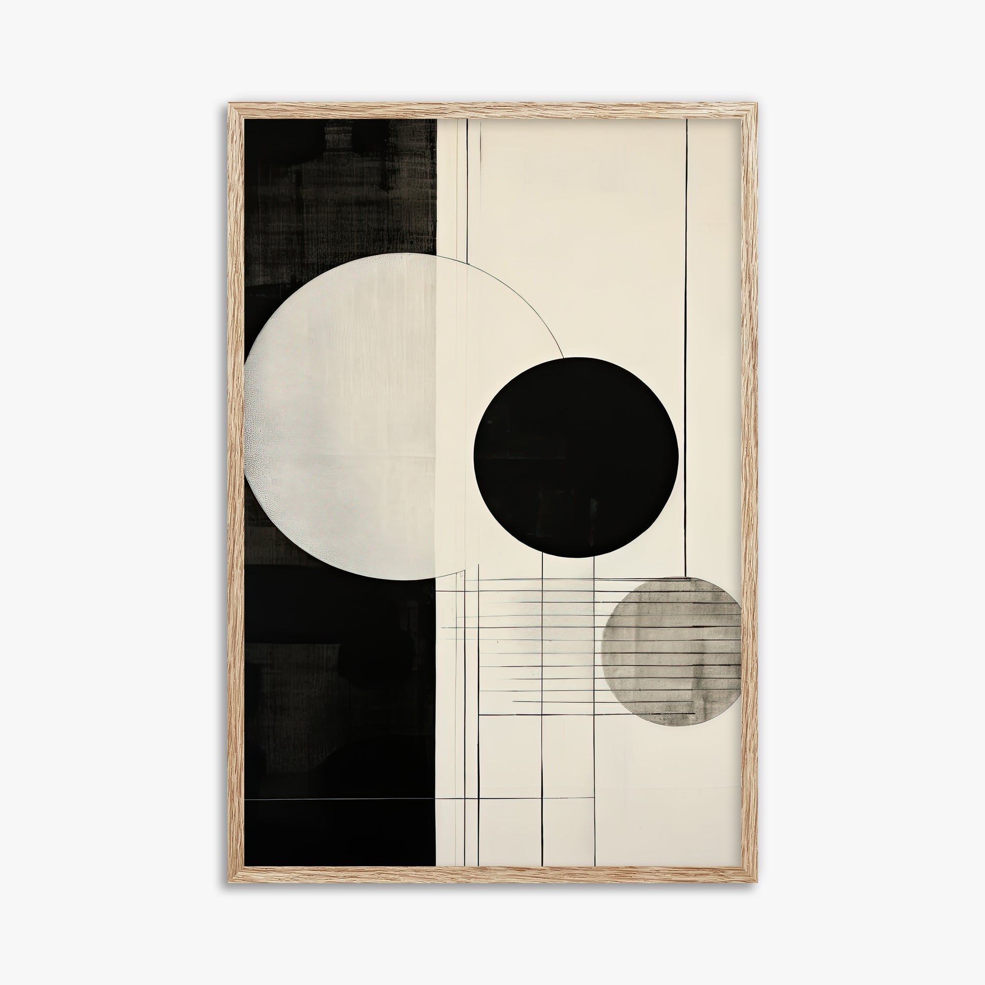 Tri-Phase Alignment, 61x91cm Framed Art Reproduction With Raw Oak Frame