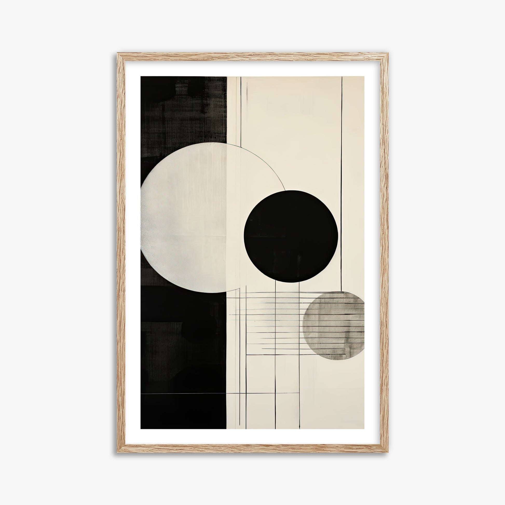 Tri-Phase Alignment, 61x91cm Framed Art Reproduction With Raw Oak Frame