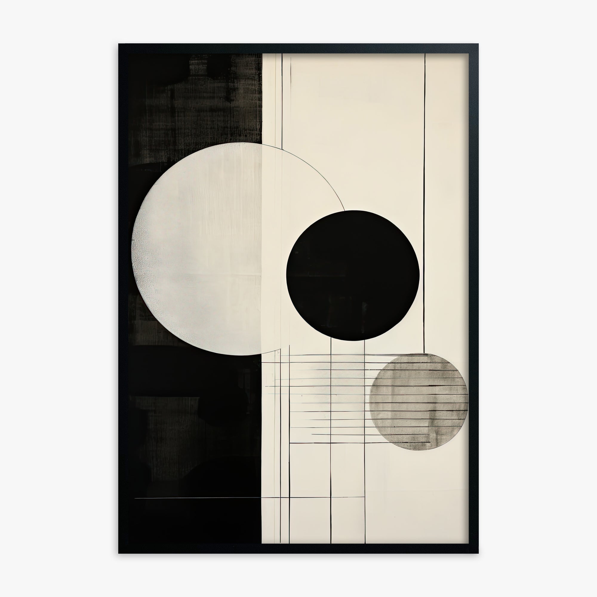 Tri-Phase Alignment, Black Framed Poster With Black Frame