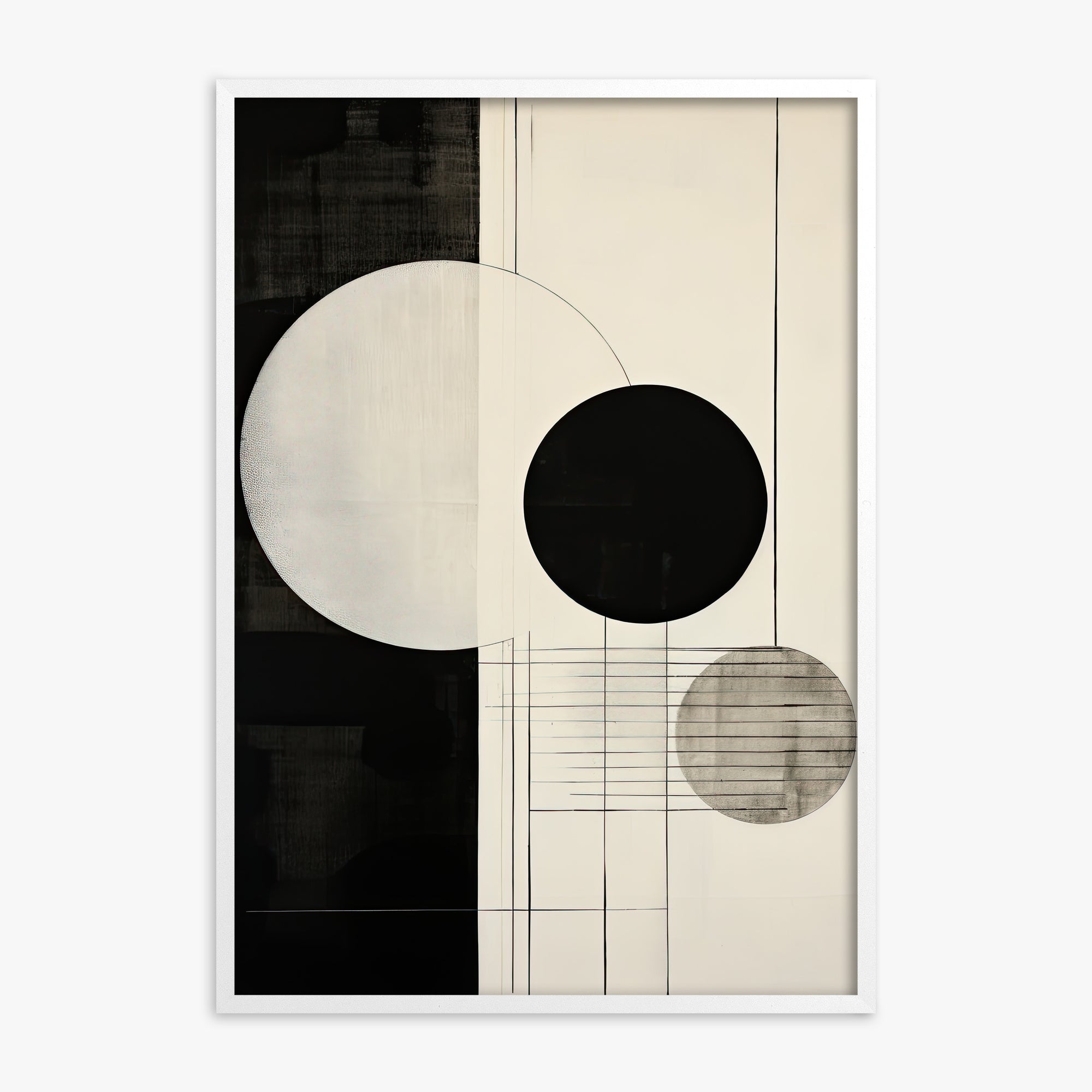 Tri-Phase Alignment, White Framed Poster With White Frame