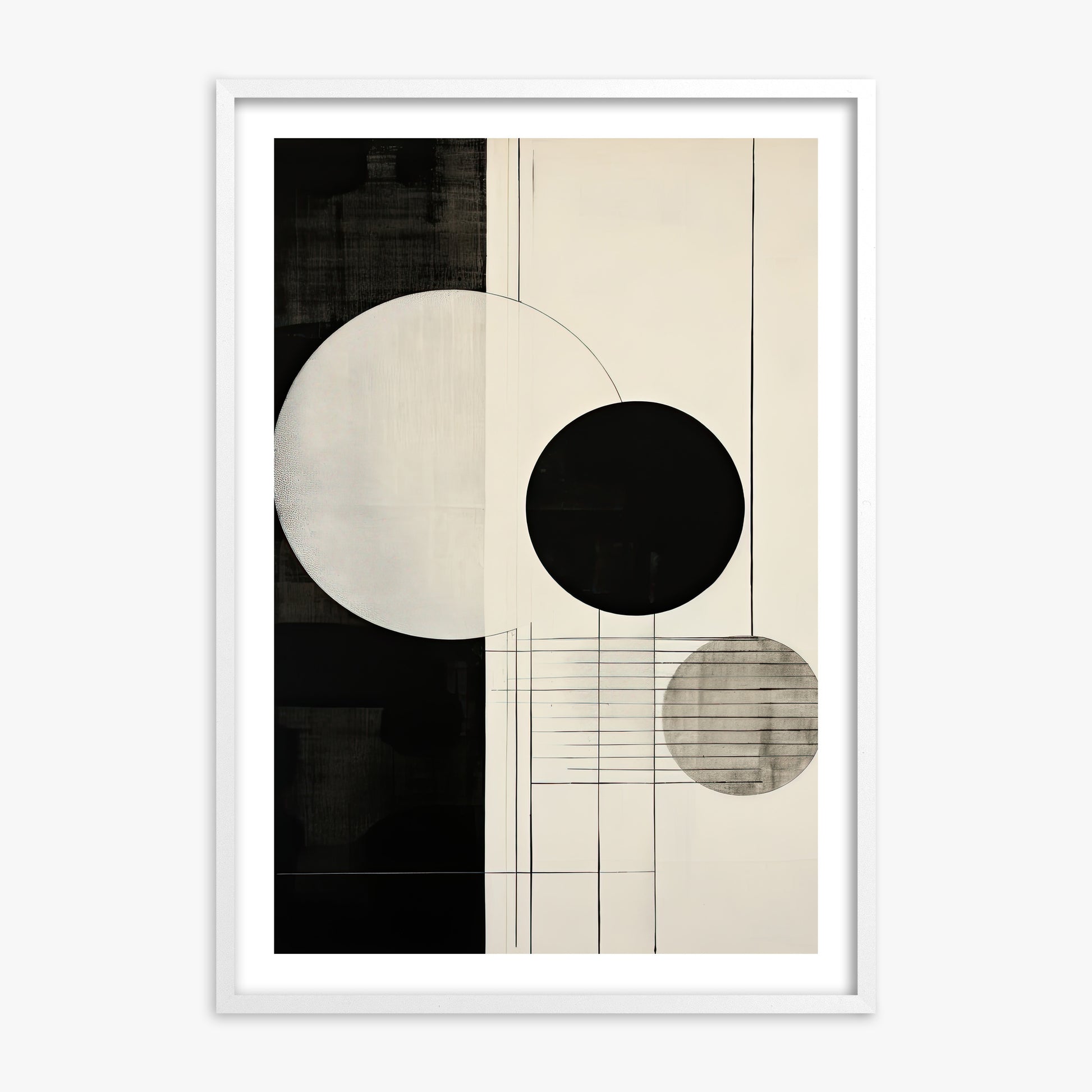 Tri-Phase Alignment, White Framed Poster With White Frame