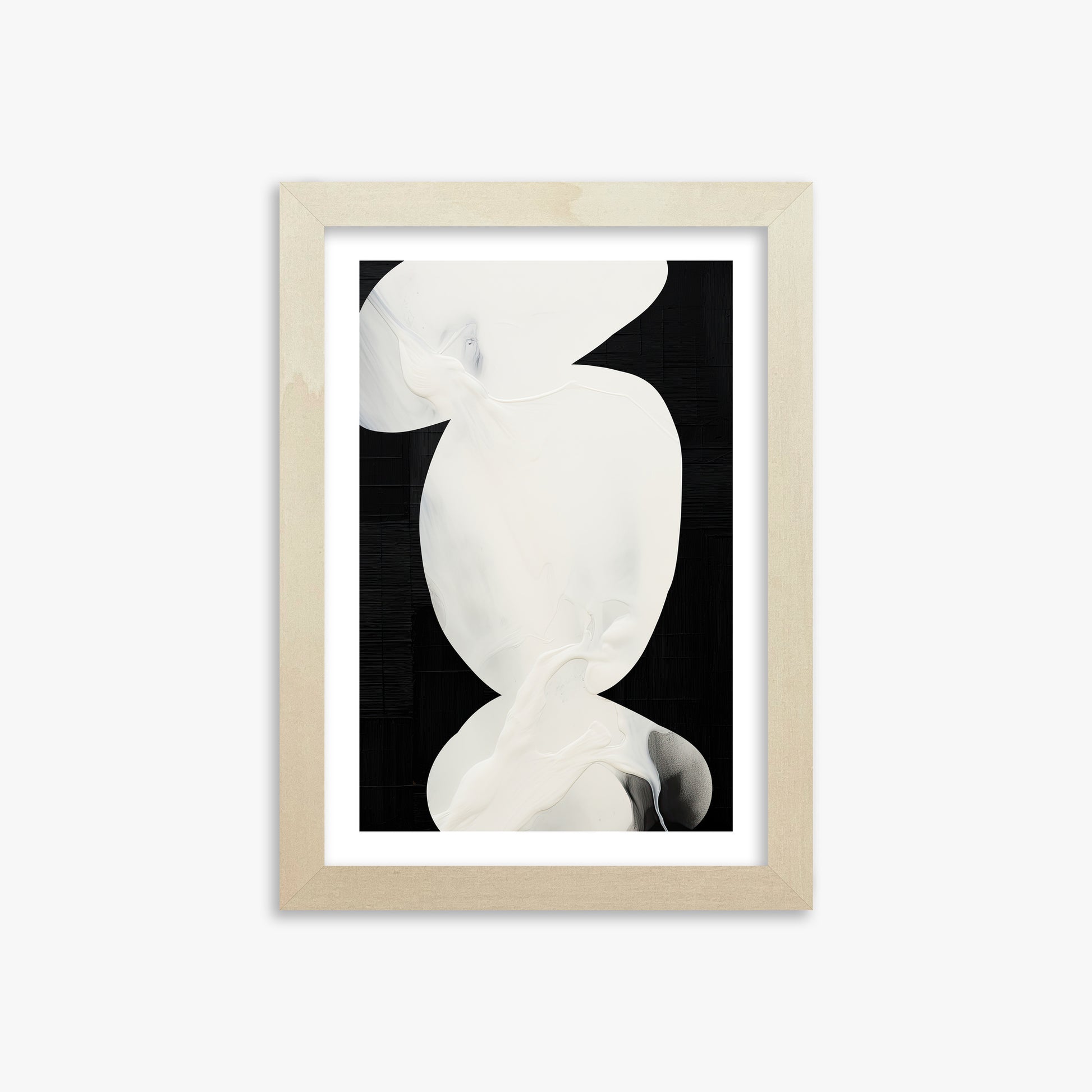 Ivory Silhouette, 21x30cm Framed Art Reproduction With Lime Wood Frame