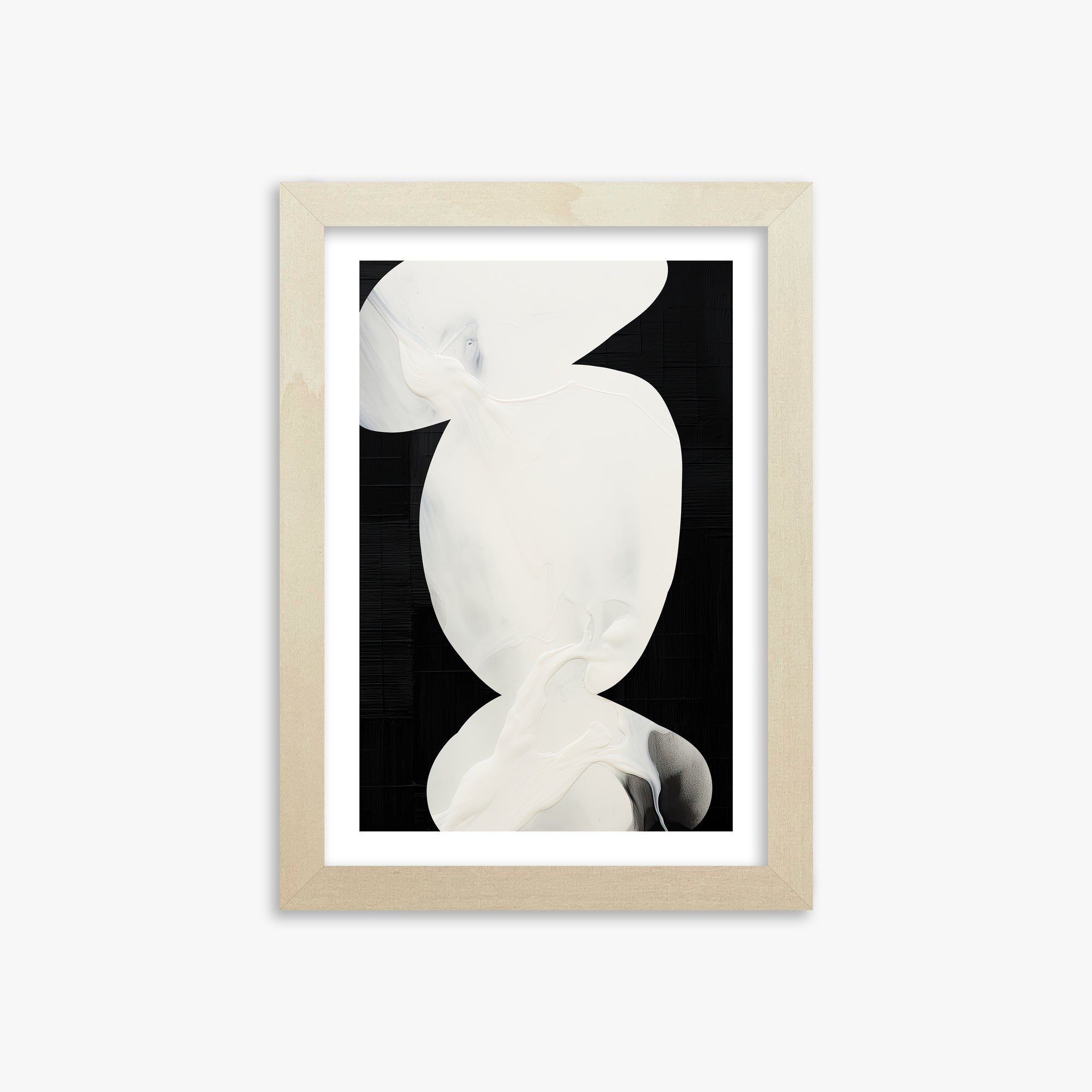 Ivory Silhouette, 21x30cm Framed Art Reproduction With Lime Wood Frame