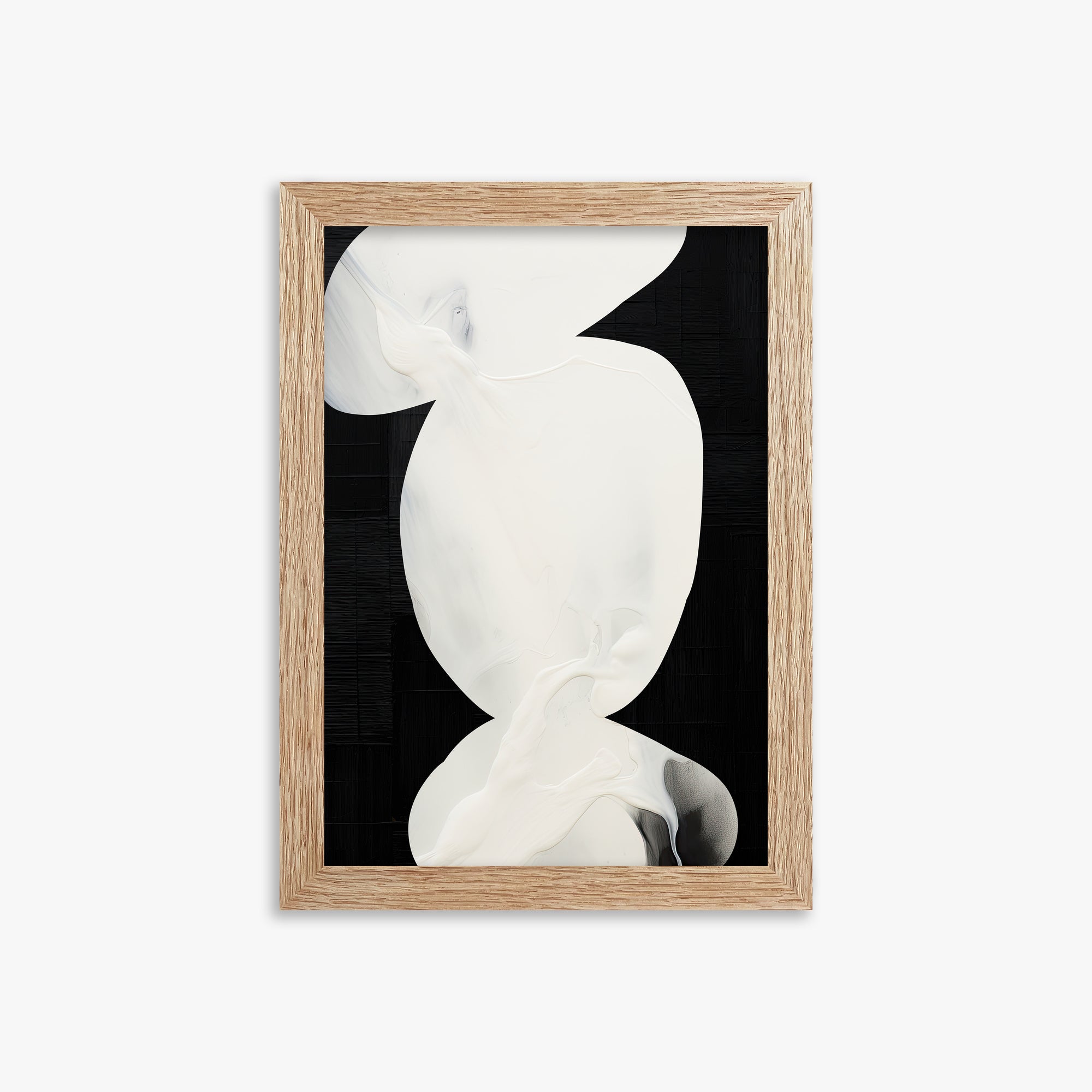 Ivory Silhouette, 21x30cm Framed Art Reproduction With Raw Oak Frame