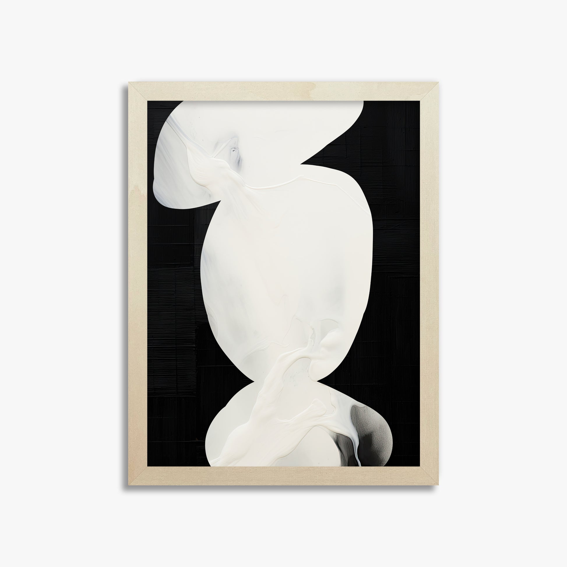 Ivory Silhouette, 30x40cm Framed Art Reproduction With Lime Wood Frame