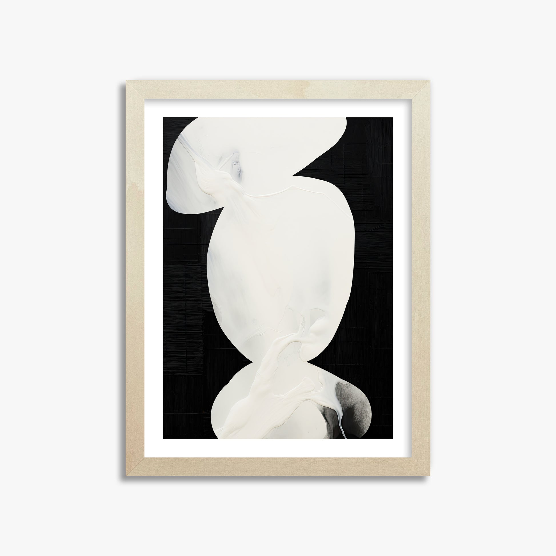 Ivory Silhouette, 30x40cm Framed Art Reproduction With Lime Wood Frame
