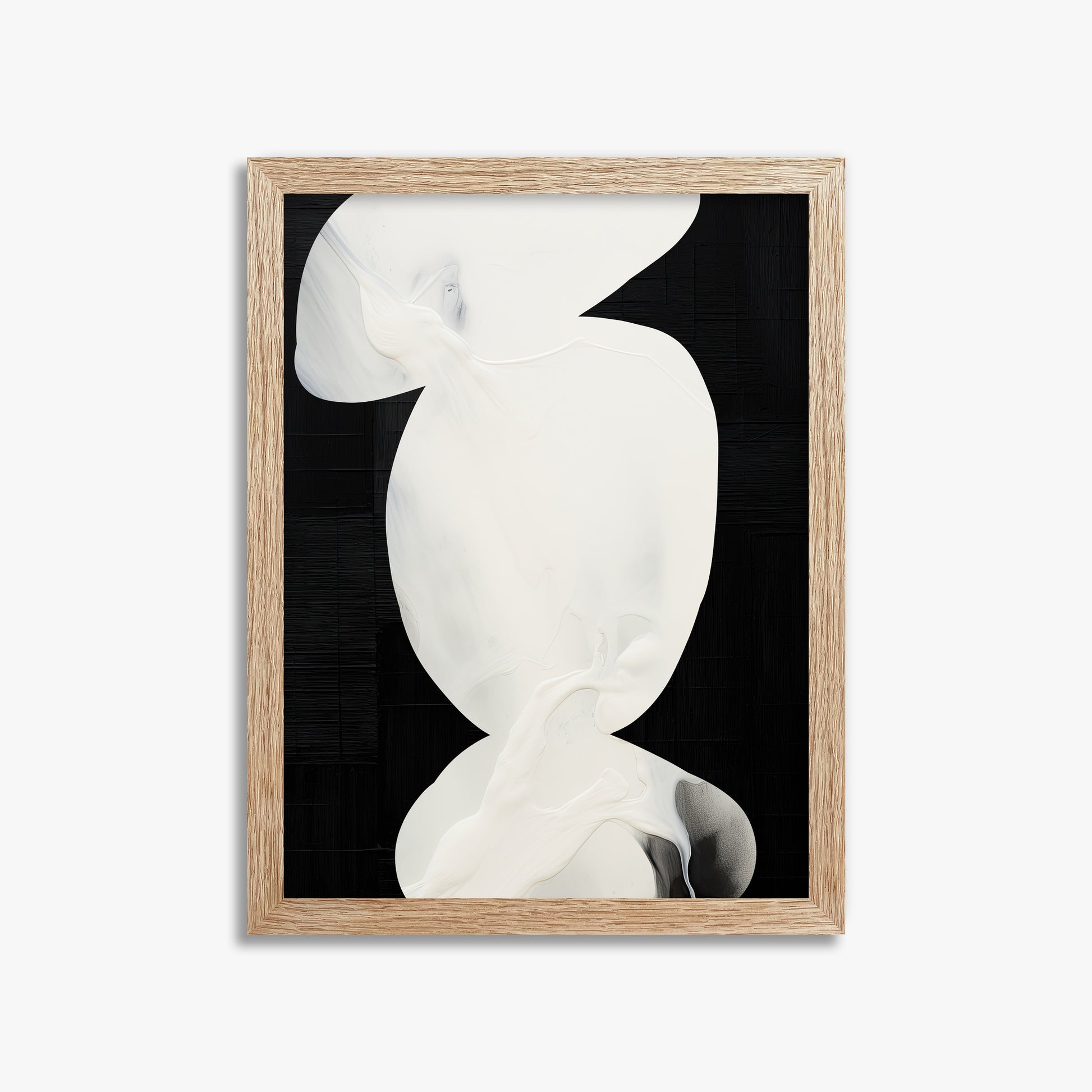 Ivory Silhouette, 30x40cm Framed Art Reproduction With Raw Oak Frame