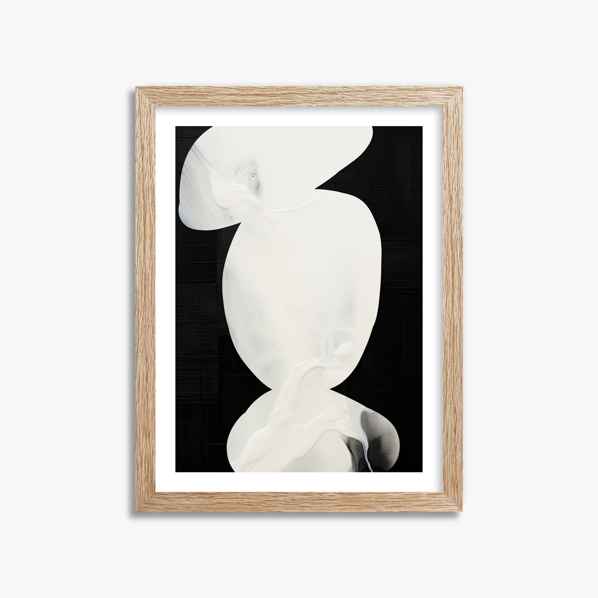Ivory Silhouette, 30x40cm Framed Art Reproduction With Raw Oak Frame