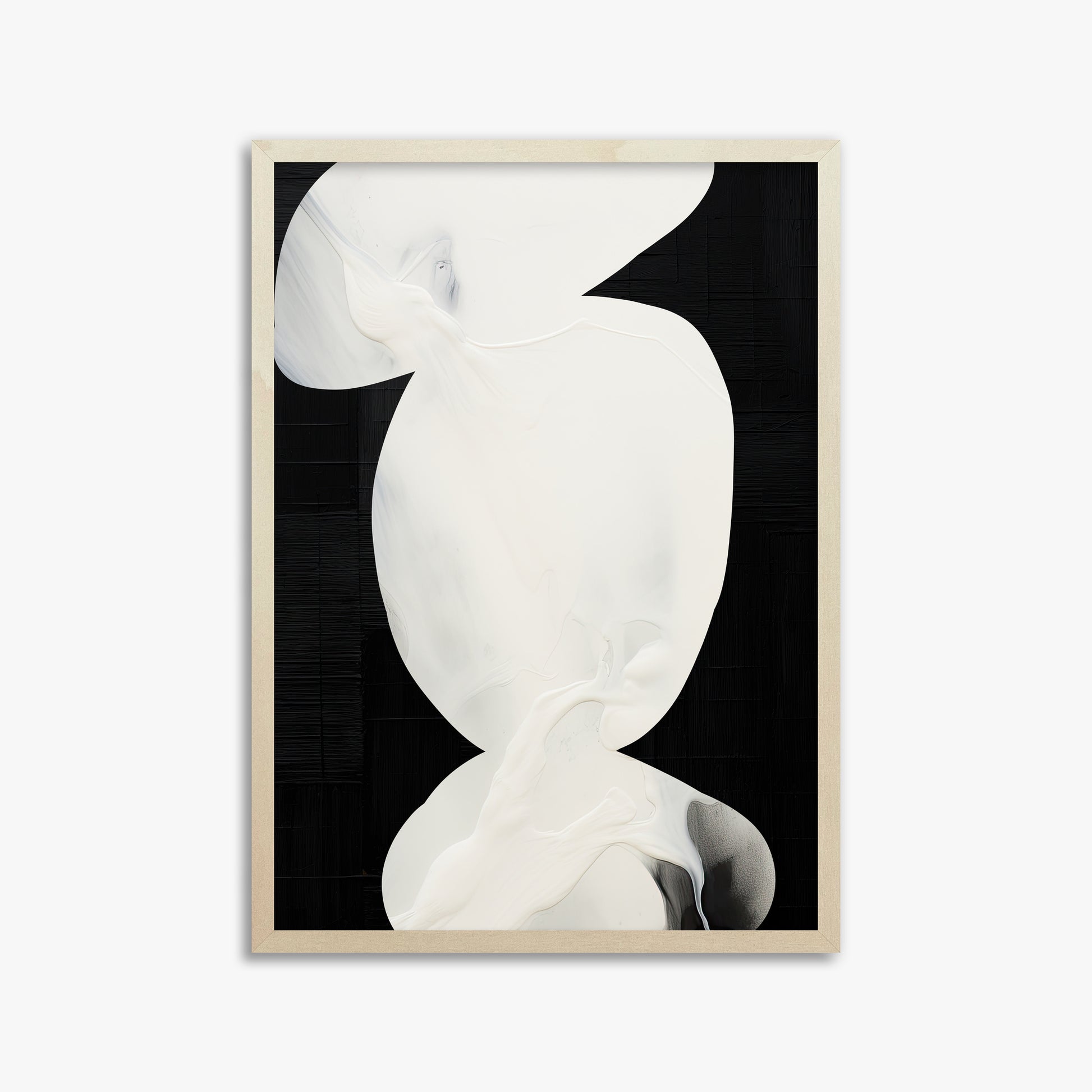 Ivory Silhouette, 50x70cm Framed Art Reproduction With Lime Wood Frame