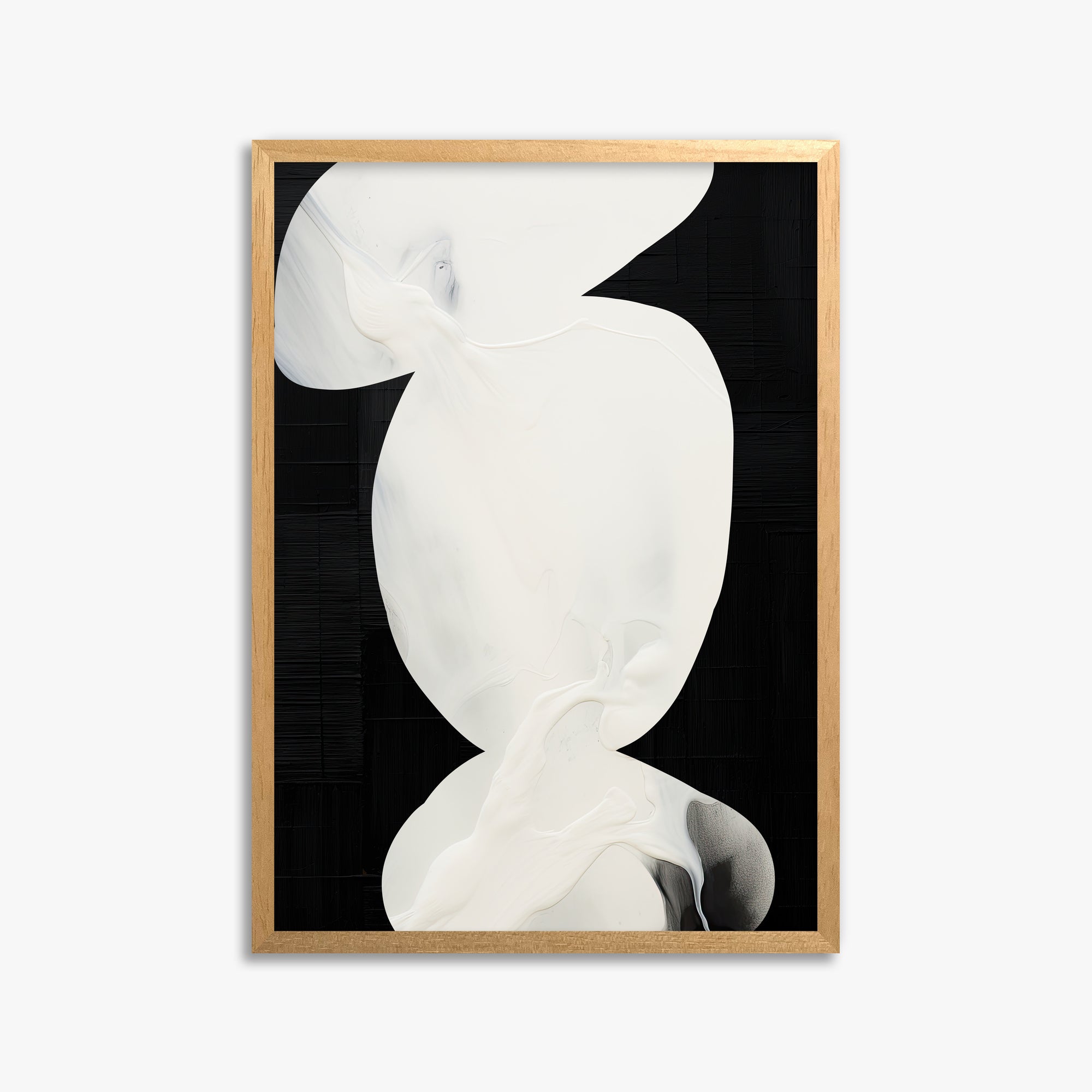 Ivory Silhouette, 50x70cm Framed Poster With Oak Frame
