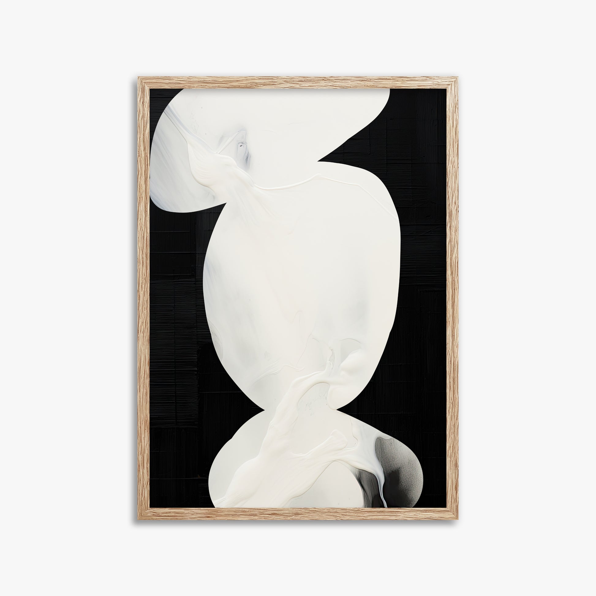Ivory Silhouette, 50x70cm Framed Art Reproduction With Raw Oak Frame