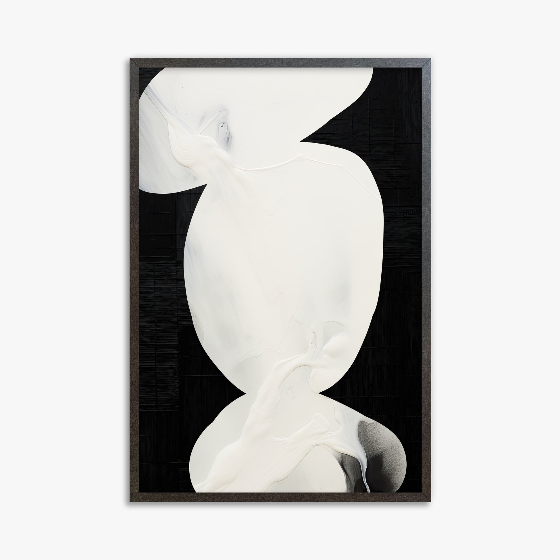 Ivory Silhouette, 61x91cm Framed Art Reproduction With Espresso Frame